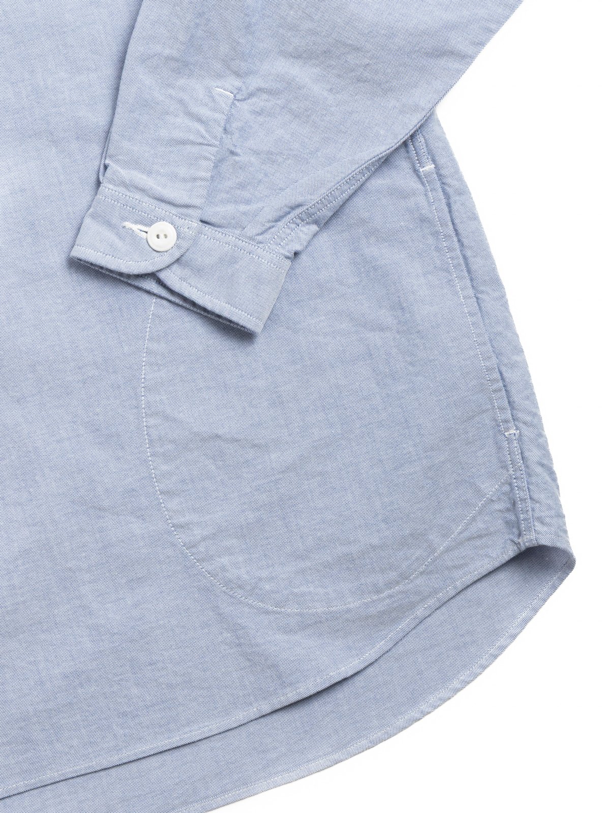 ROUND COLLAR P.O SHIRT L/S OXFORD BLUE - Image 3