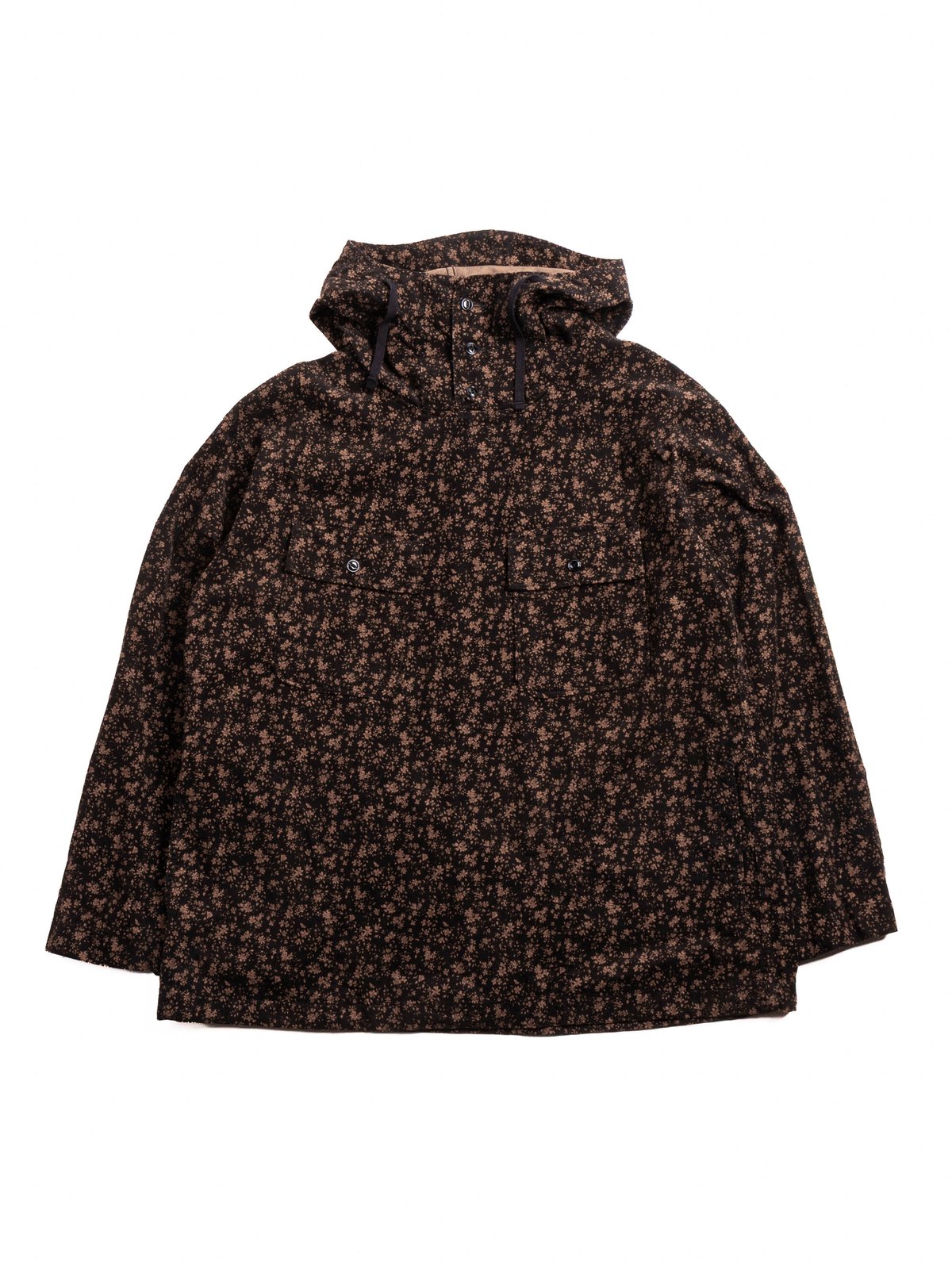 CAGOULE SHIRT BLACK 21W CORDUROY SMALL FLORAL PRINT - Image 1
