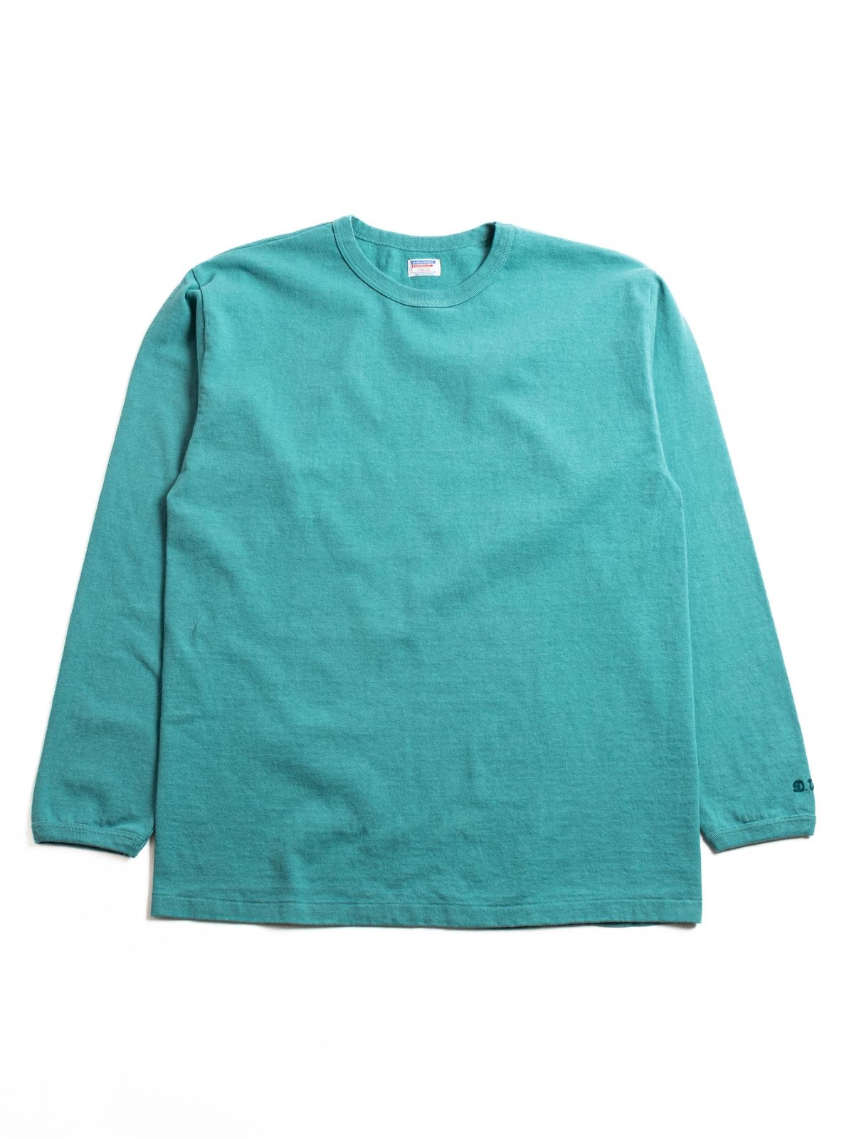 LOT.58001 H.W. L/S TEE PIGMENT DYE TURQUOISE - Image 1