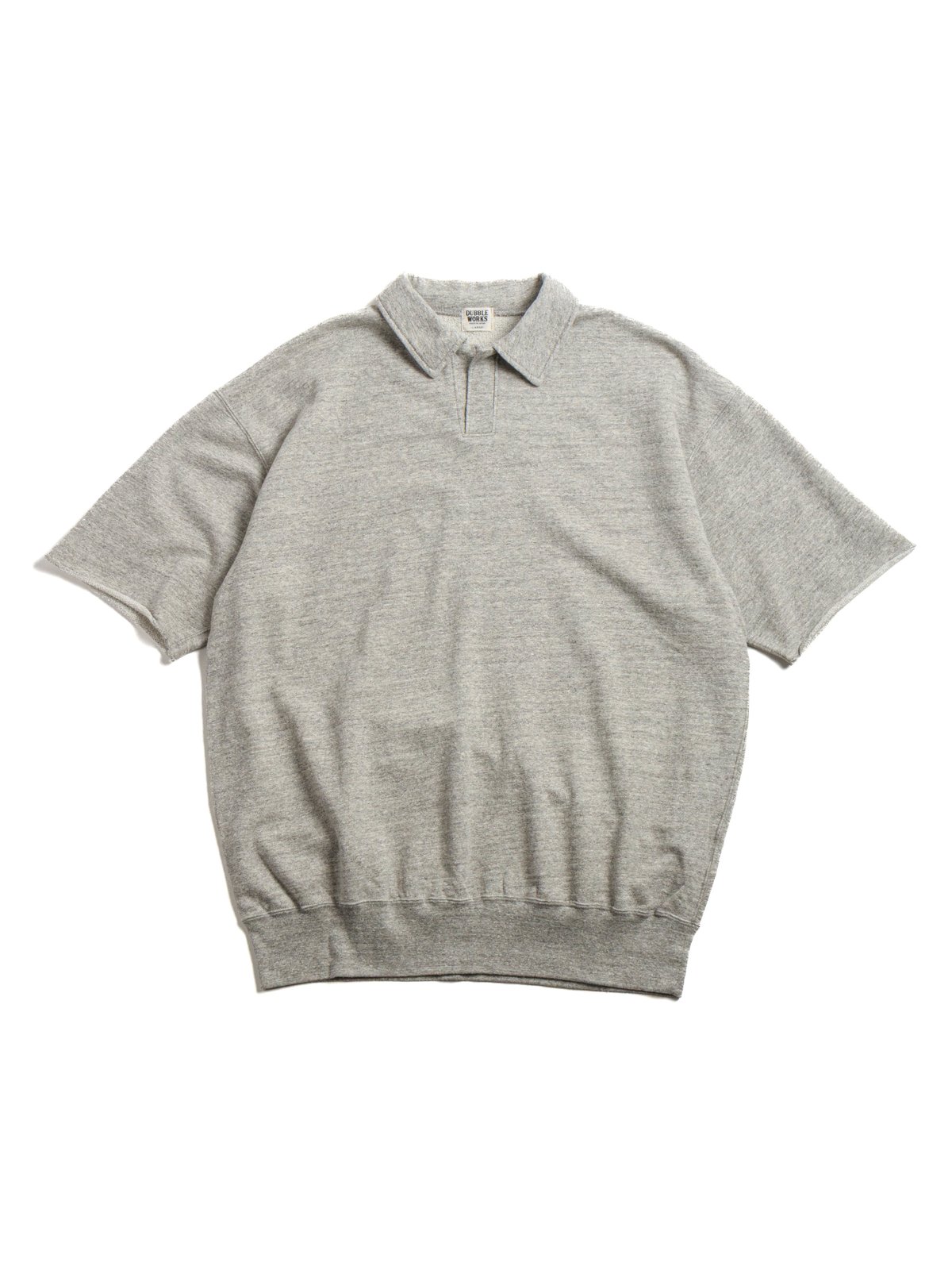 (LOT 74004) CUT OFF SLEEVE POLO SHIRT HEATHER GREY - Image 1