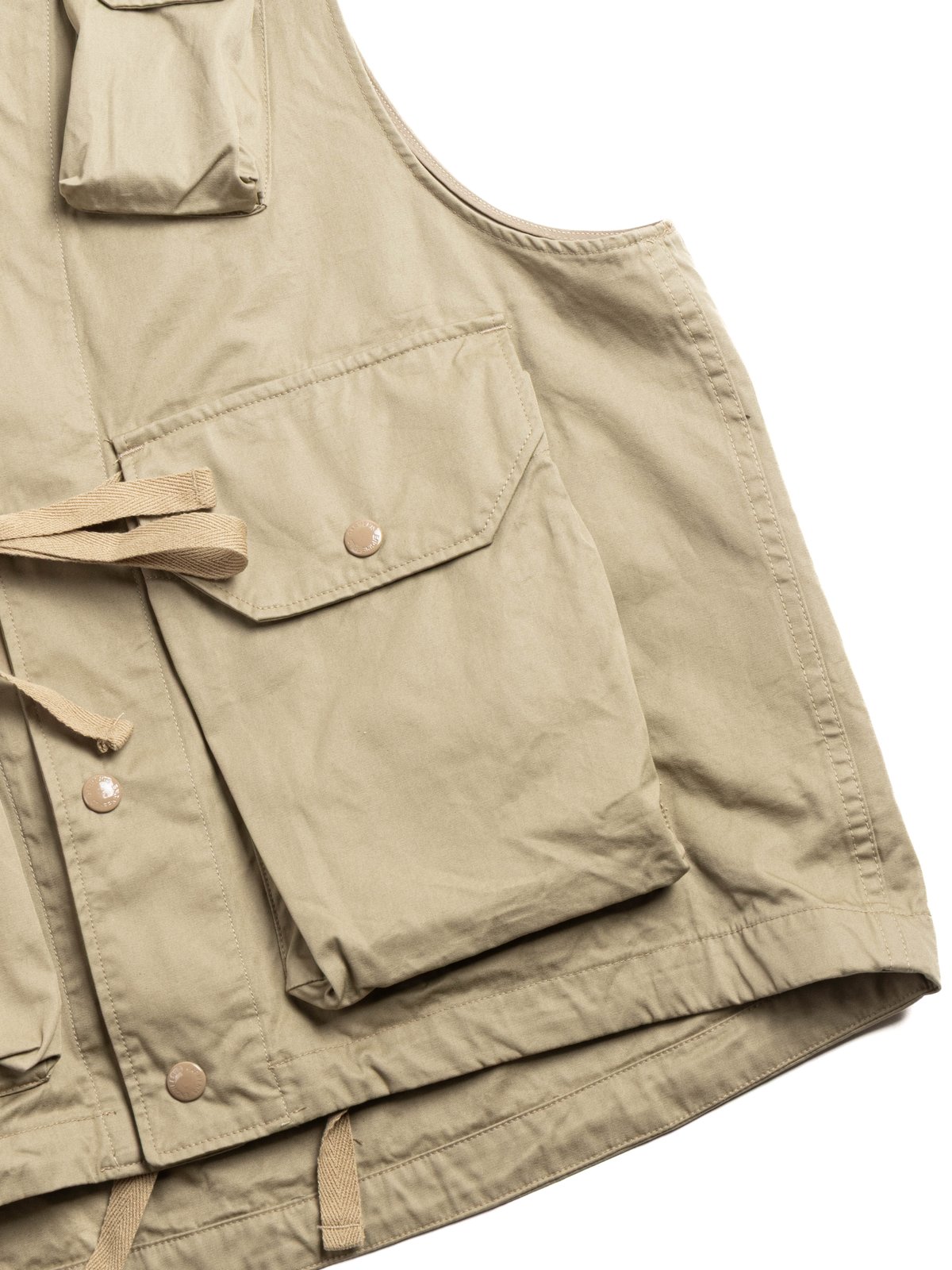 FIELD VEST KHAKI COTTON FRENCH TWILL - Image 4