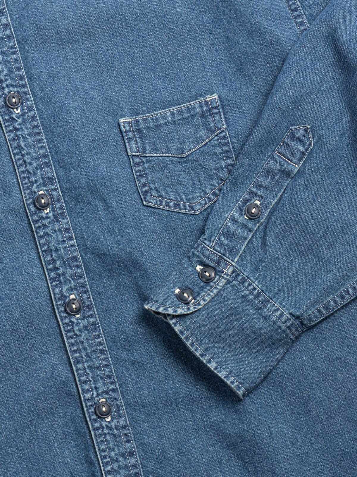 H.UNIT DENIM WORK SHIRT INDIGO - Image 3