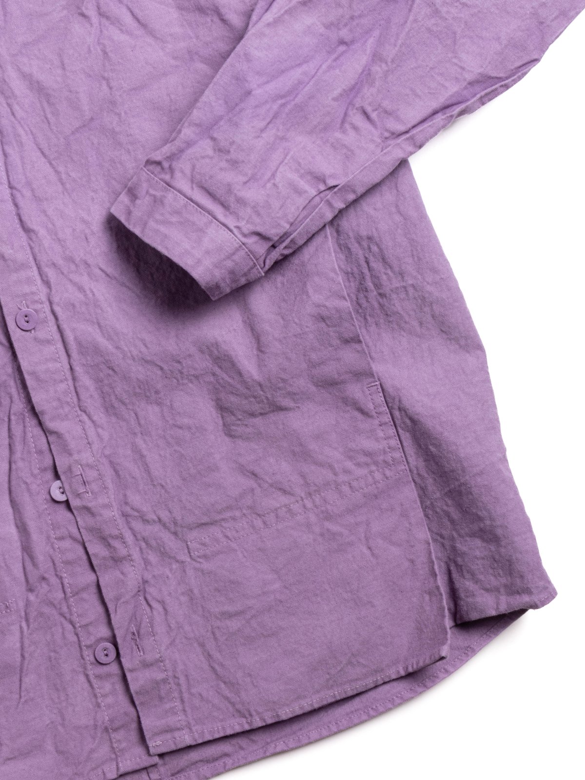 TYPE 401 PLEAT POCKET SHIRT COTTON DROP CLOTH PURPLE LOGWOOD - Image 3