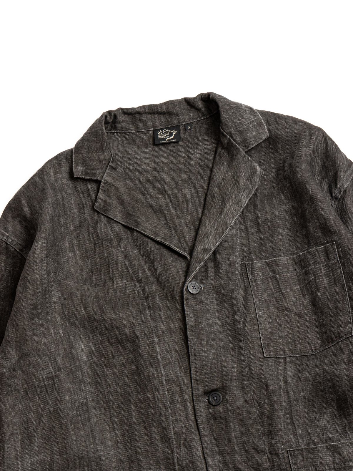 (LOT 6062) LINEN SIMPLE WORK JACKET SUMI BLACK - Image 2