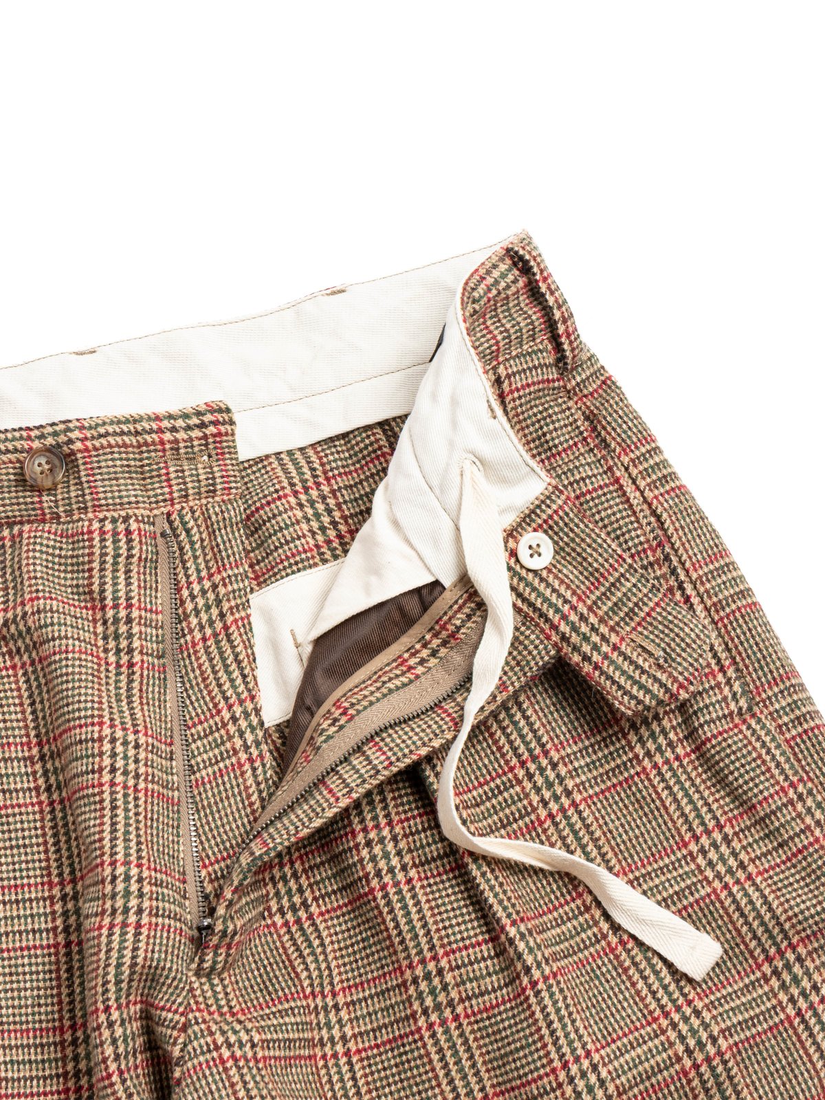 CARLYLE PANT / TAN / RED WOOL POLY GLEN PLAID - Image 3
