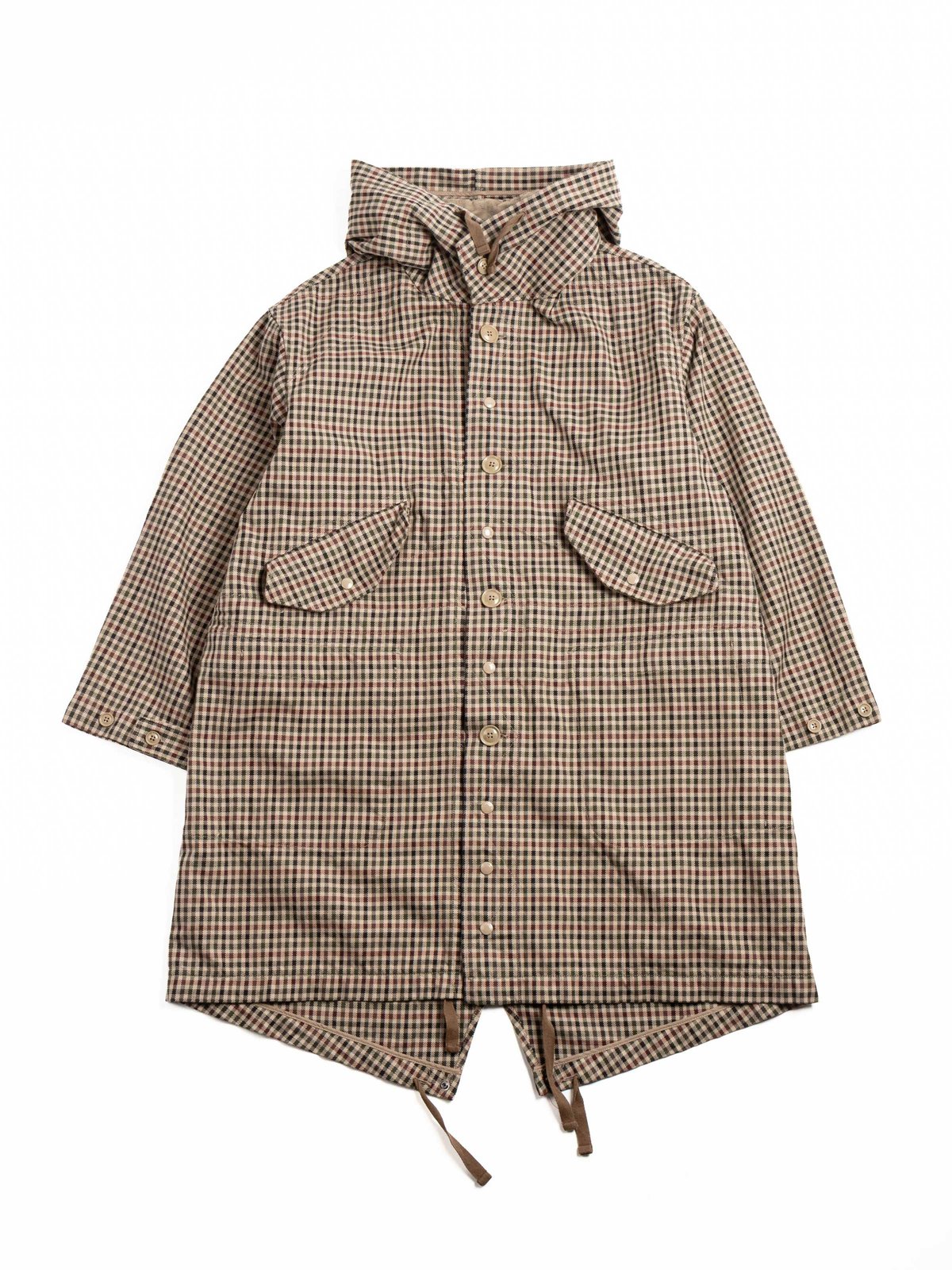 HIGHLAND PARKA / BROWN / OLIVE HEAVY GUN&ndash;CLUB CHECK - Image 1