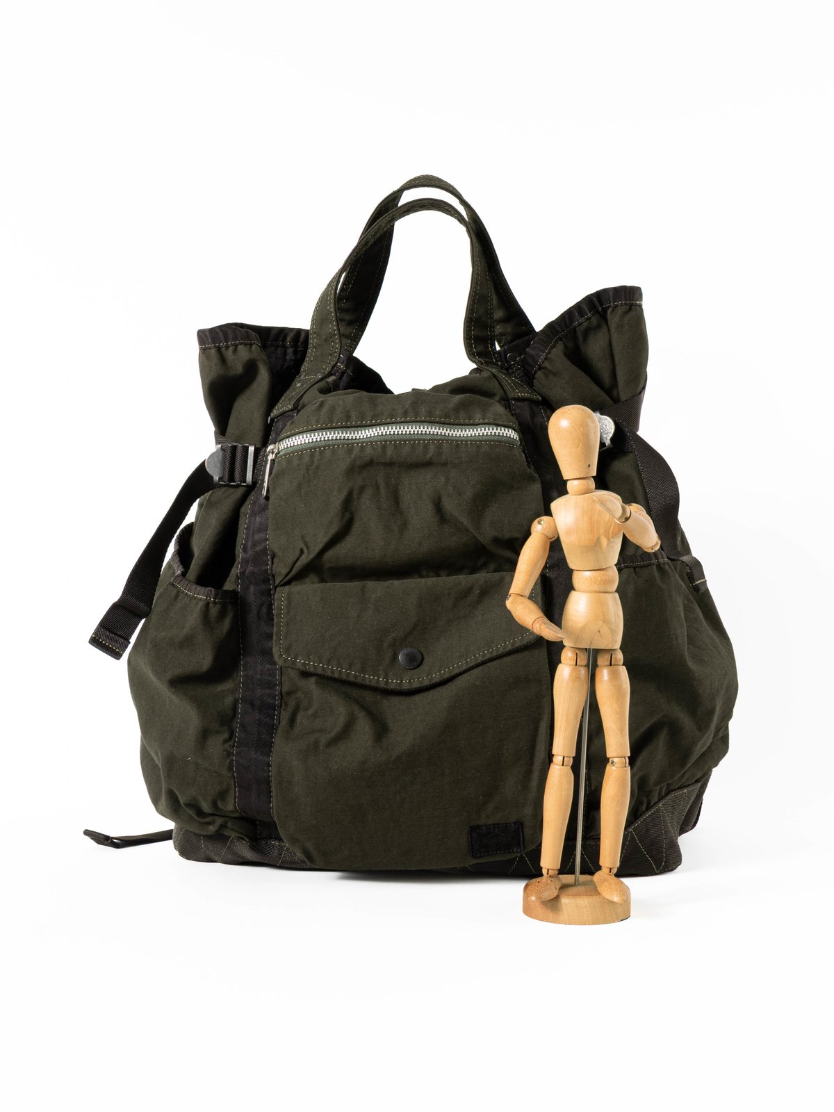 PORTER / CRAG 2WAY RUCK SACK OLIVE - Image 1