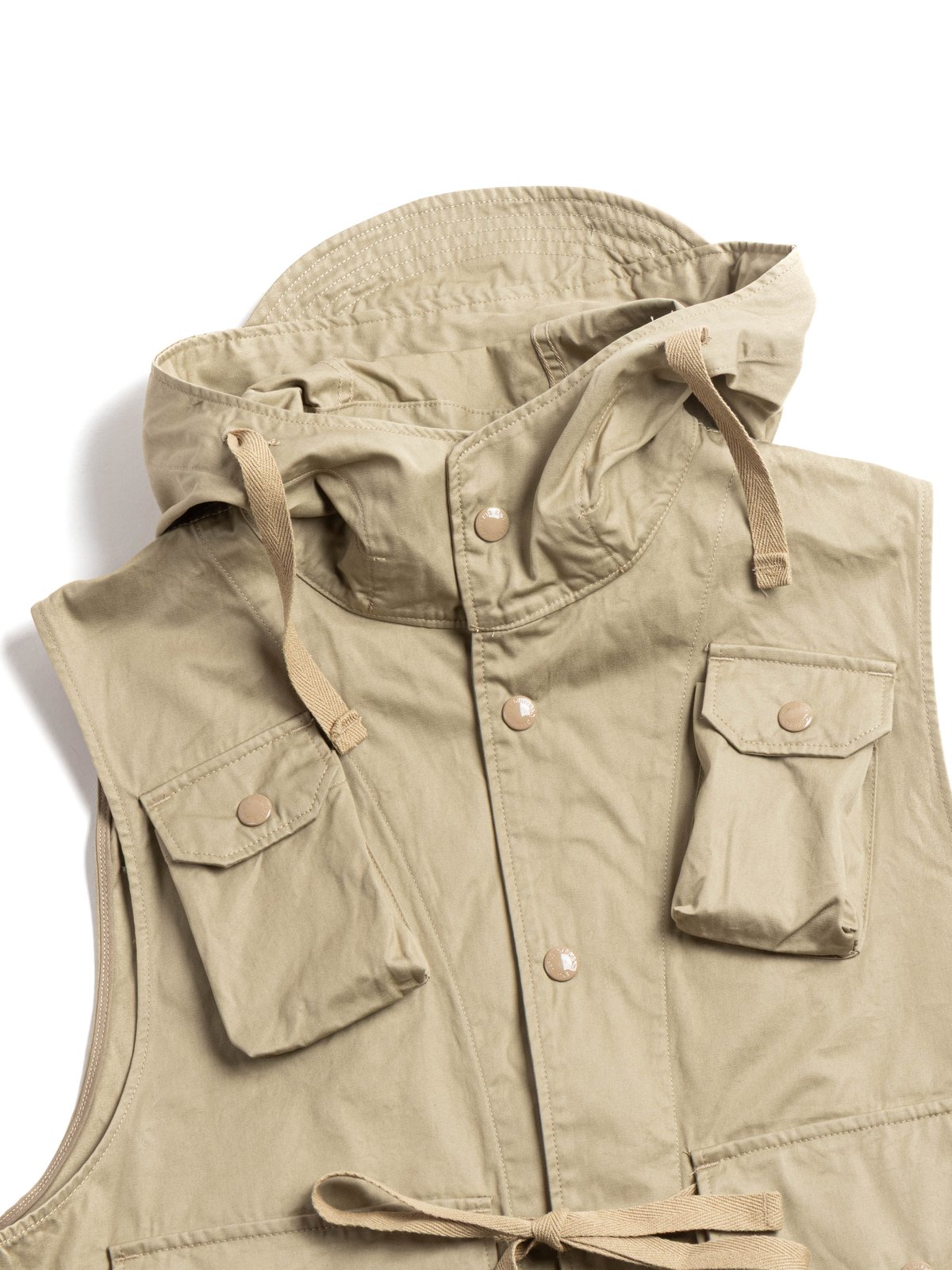 FIELD VEST KHAKI COTTON FRENCH TWILL - Image 2