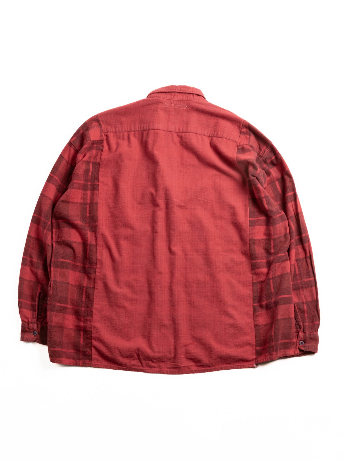 REBUILD BY NEEDLES FLANNEL SHIRT RIBBON SHIRT WIDE RED - Image 4