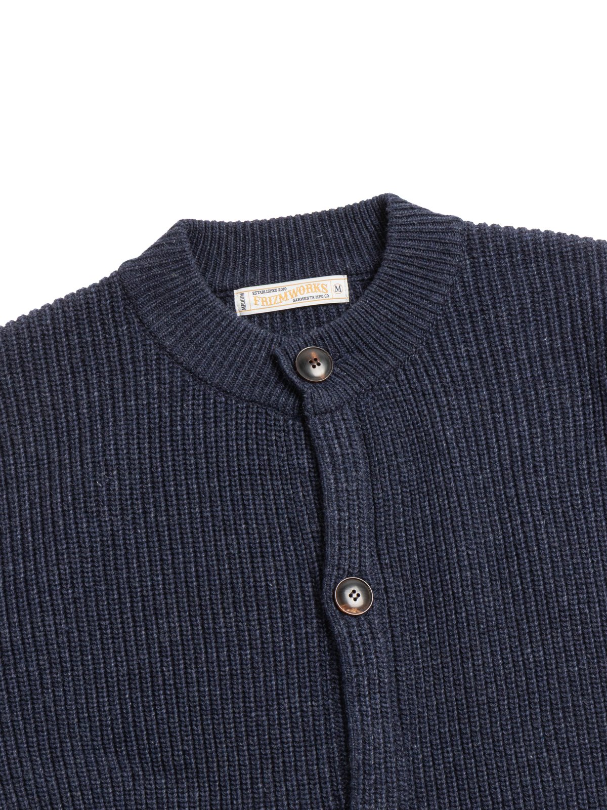 HEAVY WOOL ROUND CARDIGAN INDIGO - Image 2