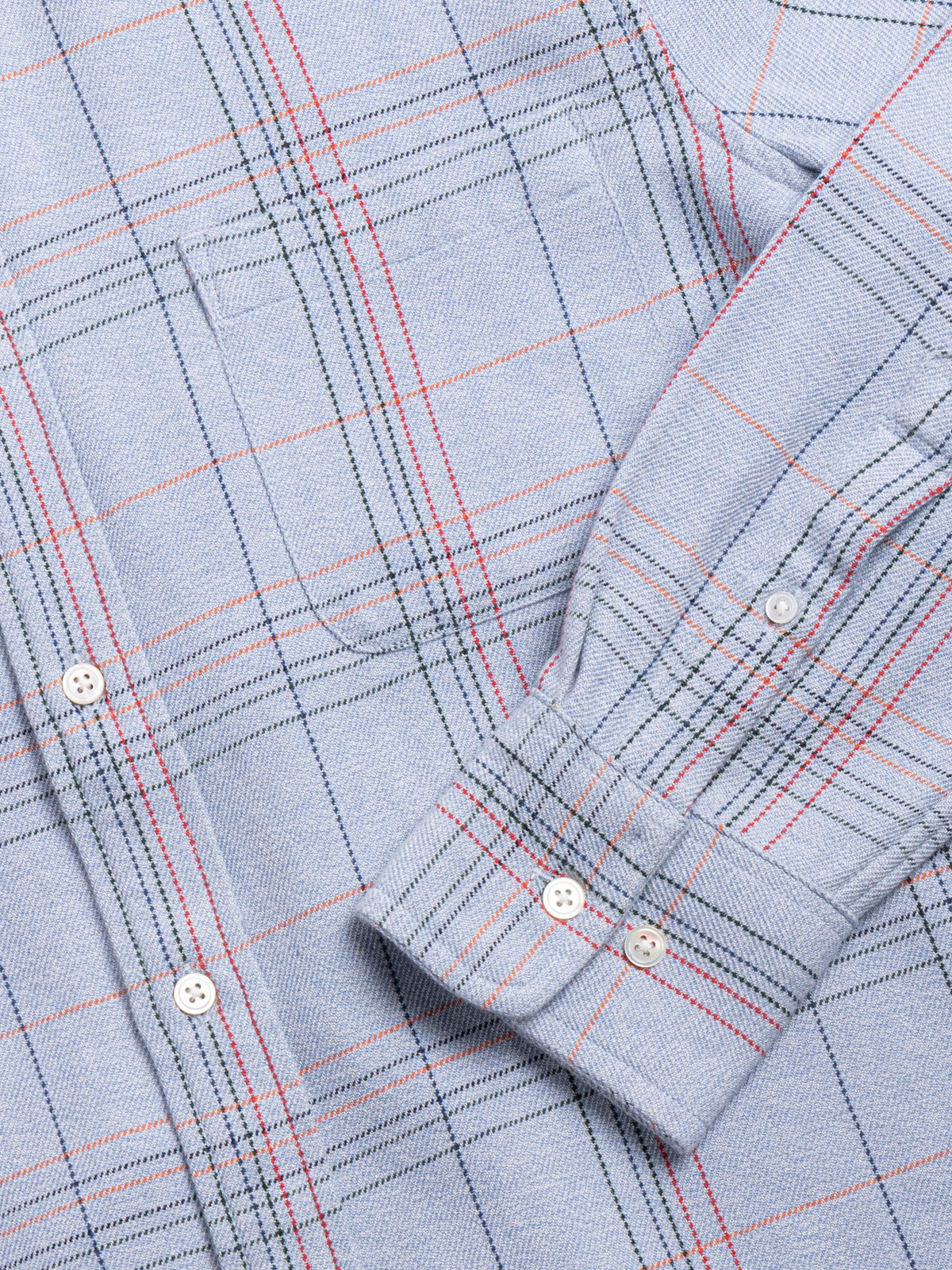 (OM45475.22) TBB HAND WOVEN TWO PLY FLECKED WEAVE B.D. STRAIGHT HEM SHIRT - Image 3