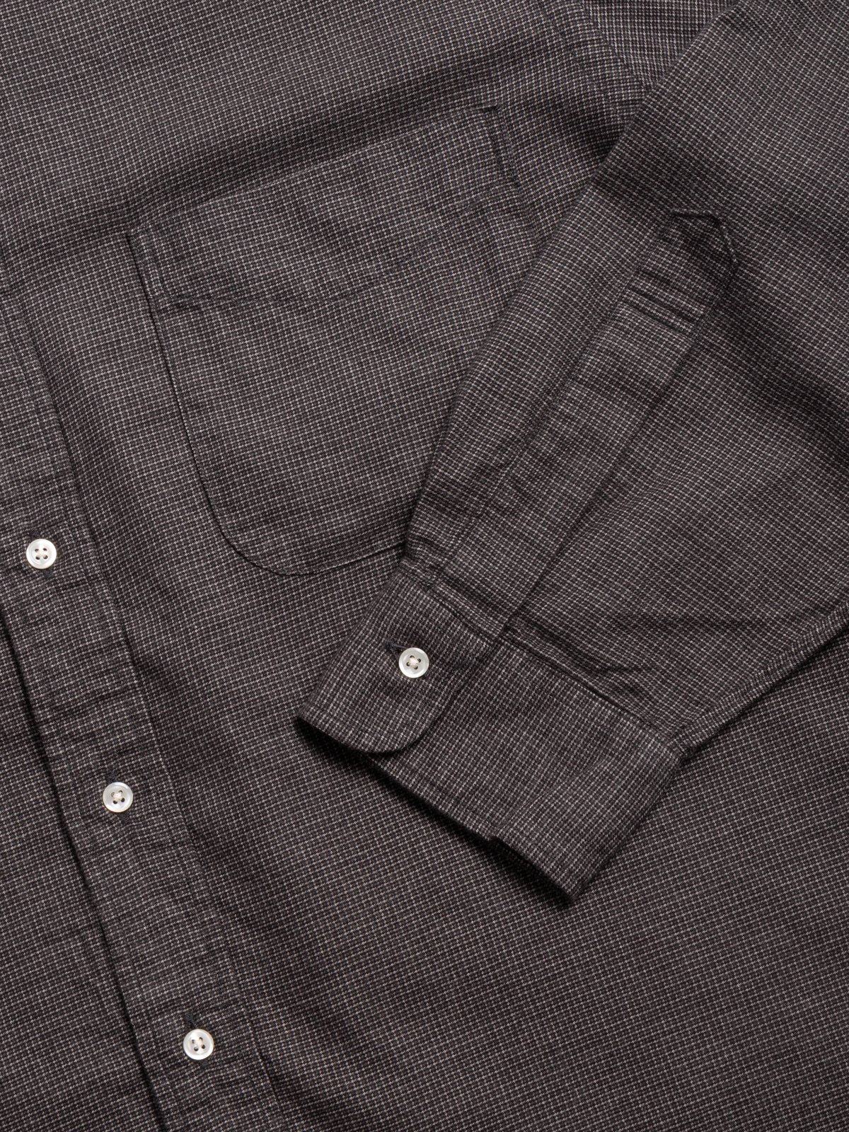 (8112–60) BUTTON DOWN SHIRT SOFT SUBTLY BRUSHED MINI CHECK - Image 3