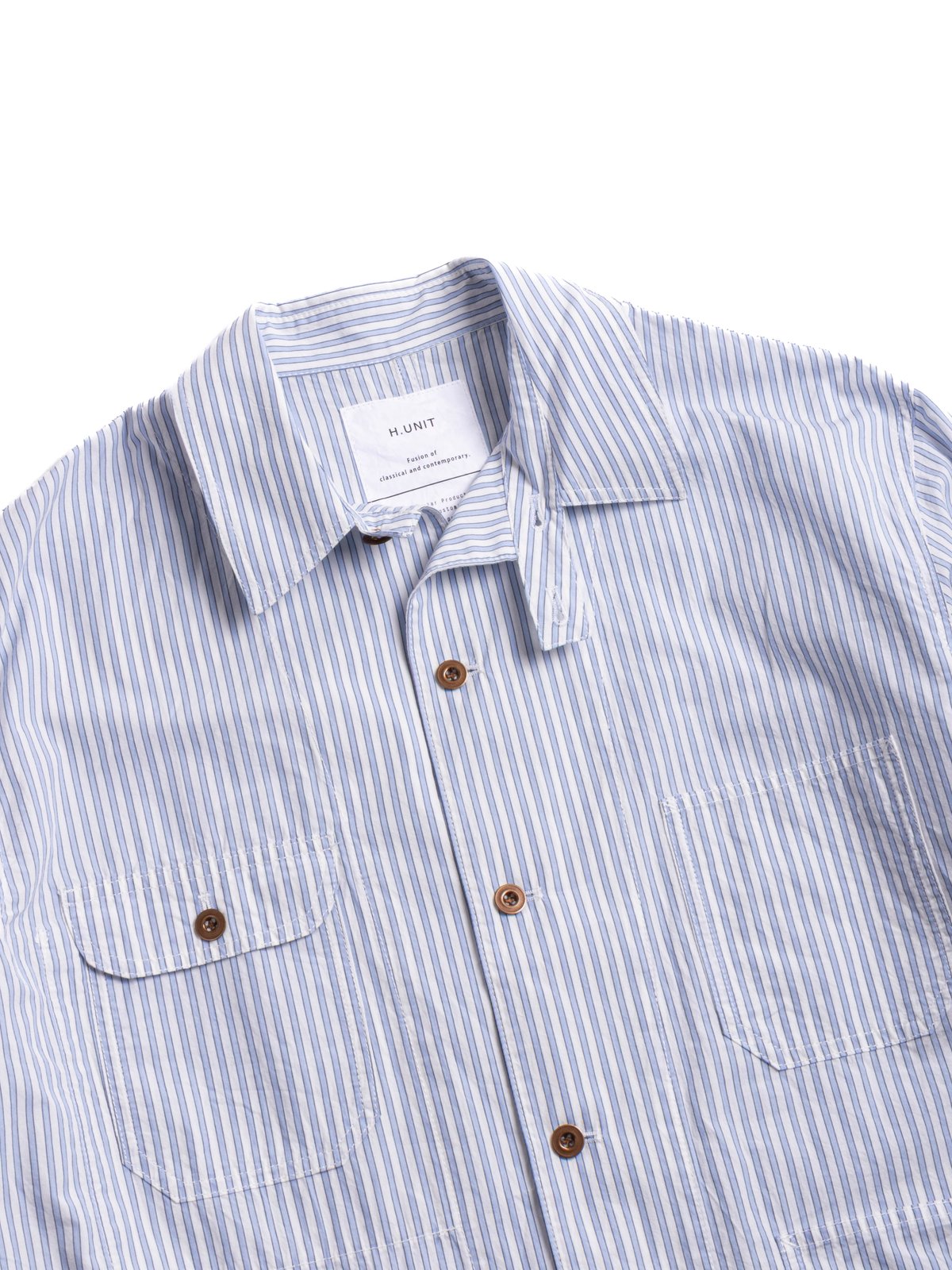 (H&ndash;JK062) COVERALL SHIRT JACKET BLUE STRIPE - Image 2