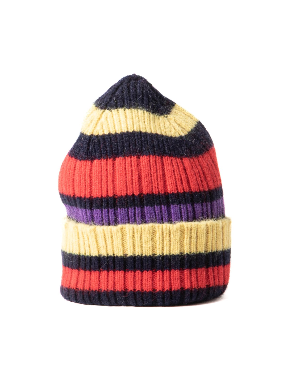 STRIPED GEELONGORA BEANIE NAVY YELLOW & RED - Image 1