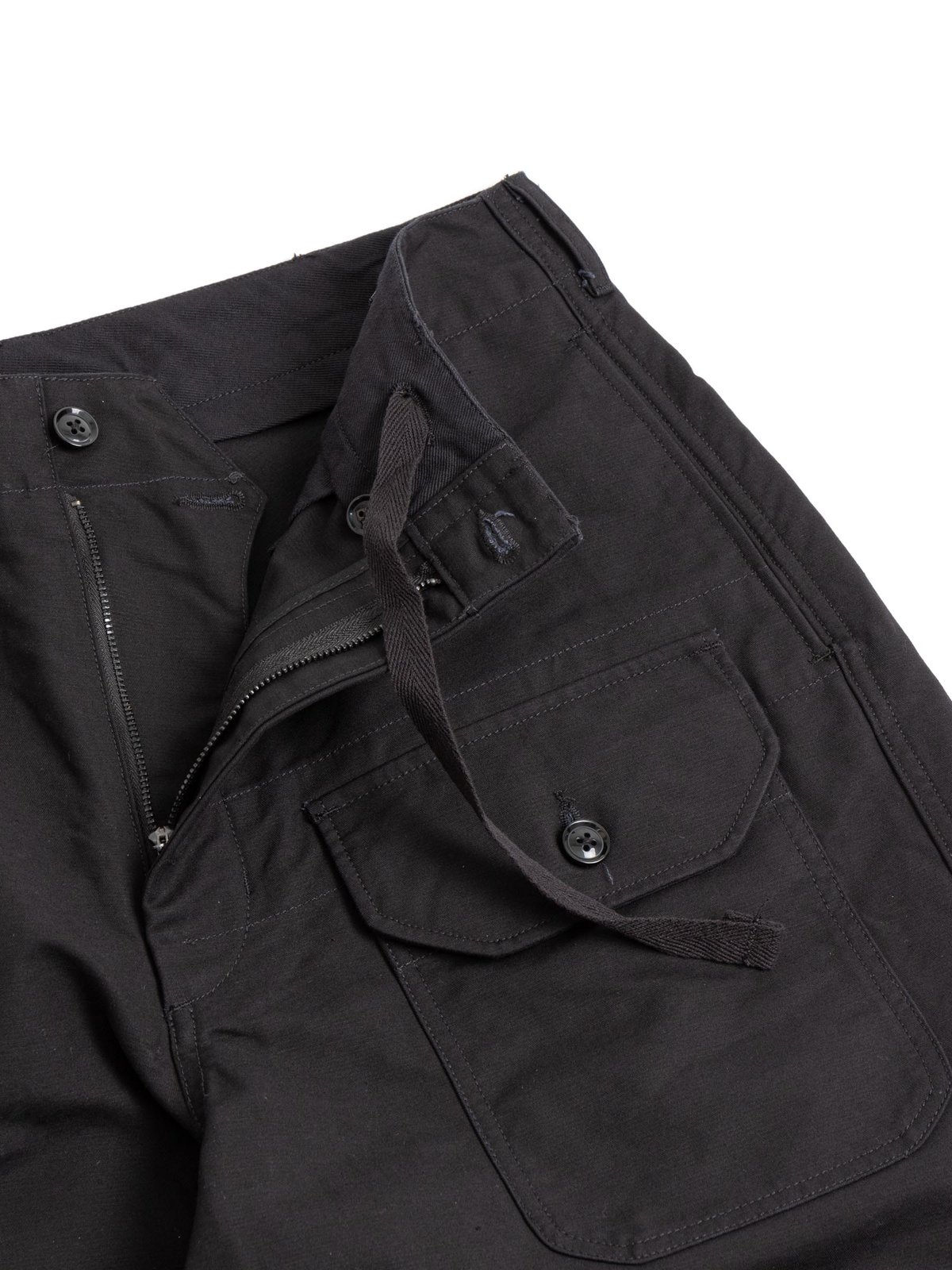 DECK PANT BLACK COTTON DOUBLE CLOTH - Image 3