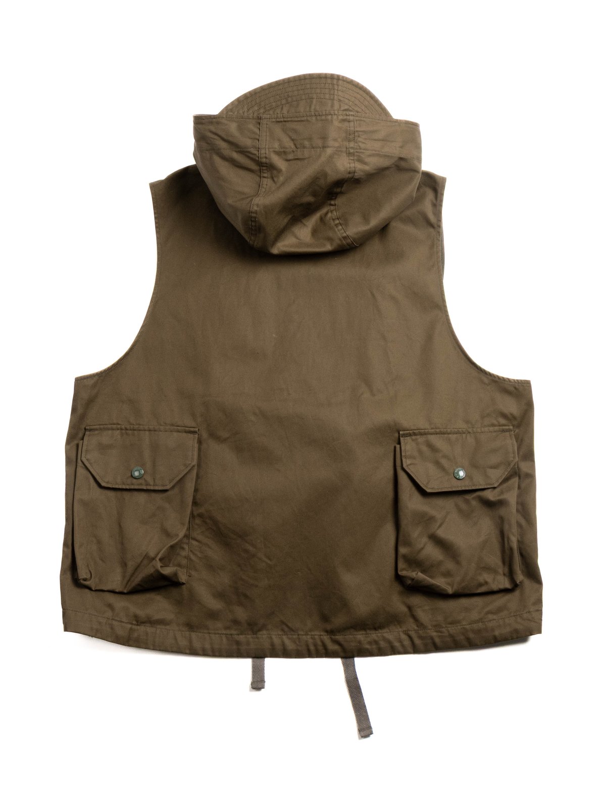 FIELD VEST DK. OLIVE COTTON VENTILE TWILL - Image 5