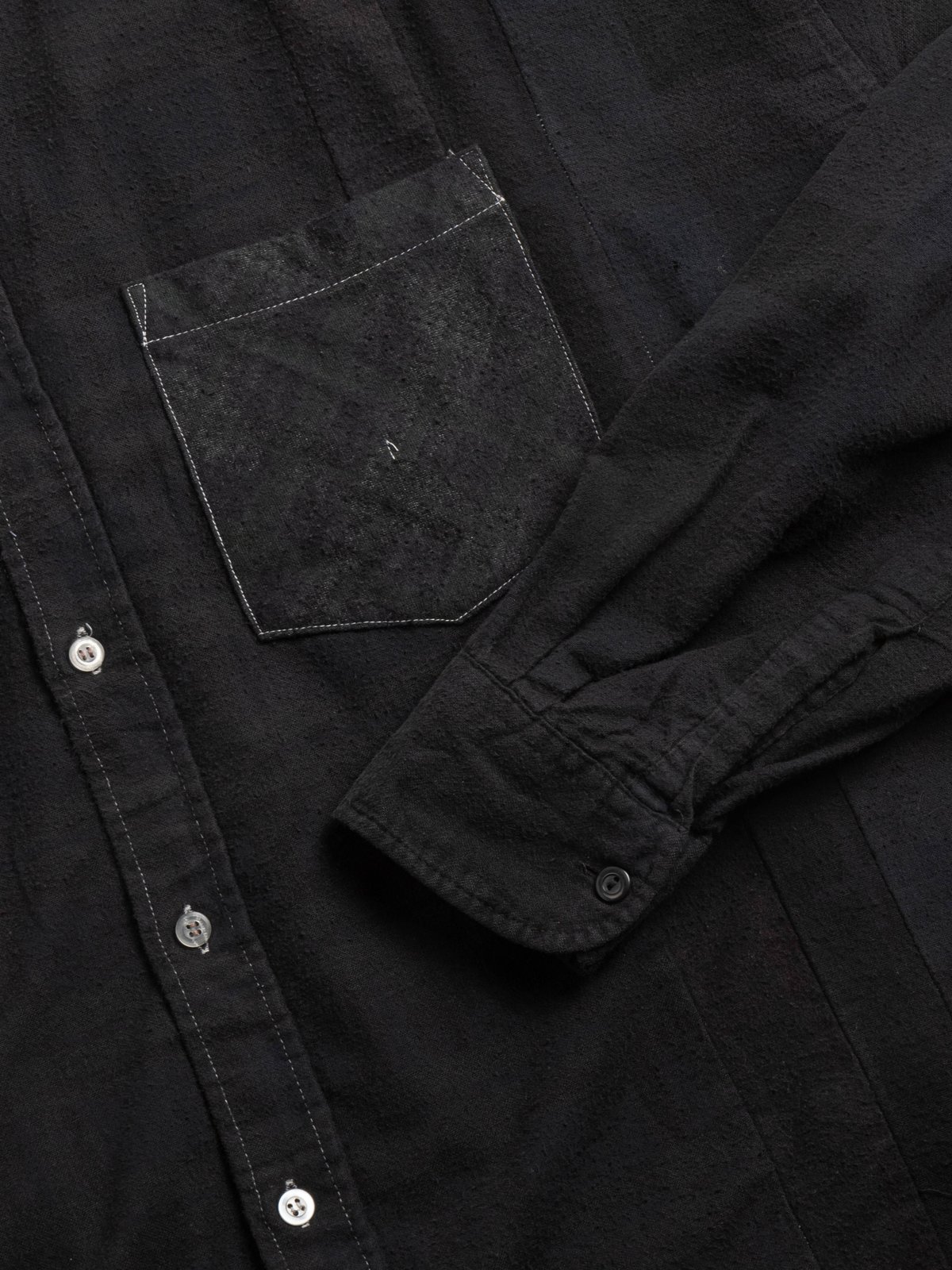 REBUILD BY NEEDLES FLANNEL 7 CUTS SHIRT WIDE OVER DYE BLACK - Image 3