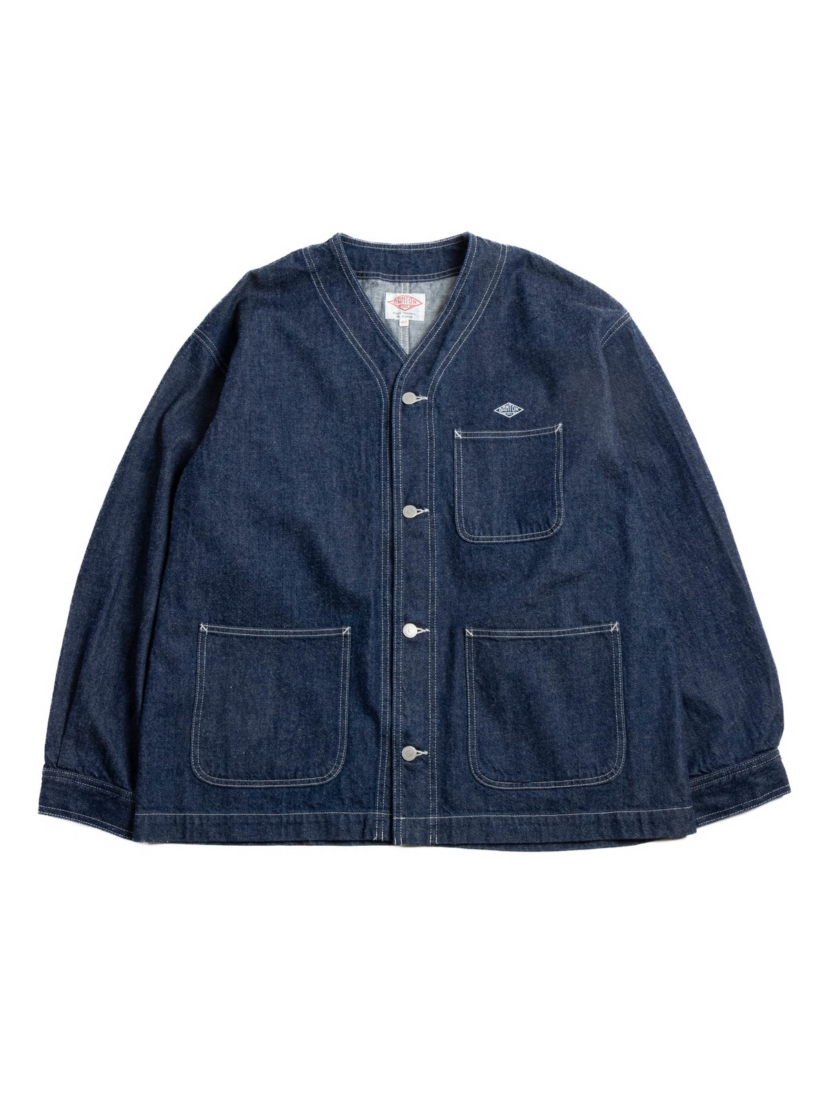 COLLARLESS JACKET 110Z DENIM INDIGO - Image 1