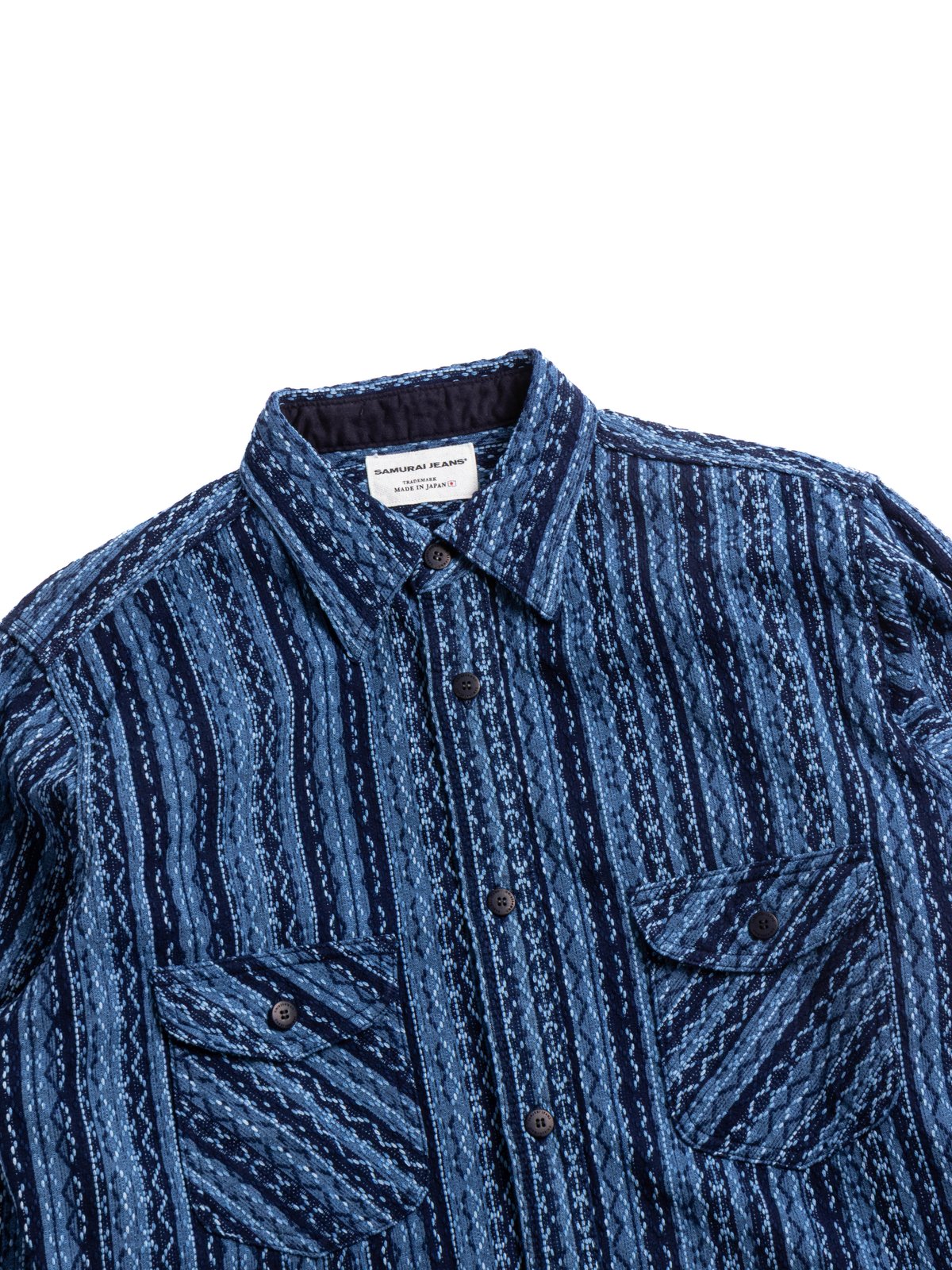 (SSS25&ndash;SKSW) INDIGO SASHIKO STRIPE SHIRT - Image 2