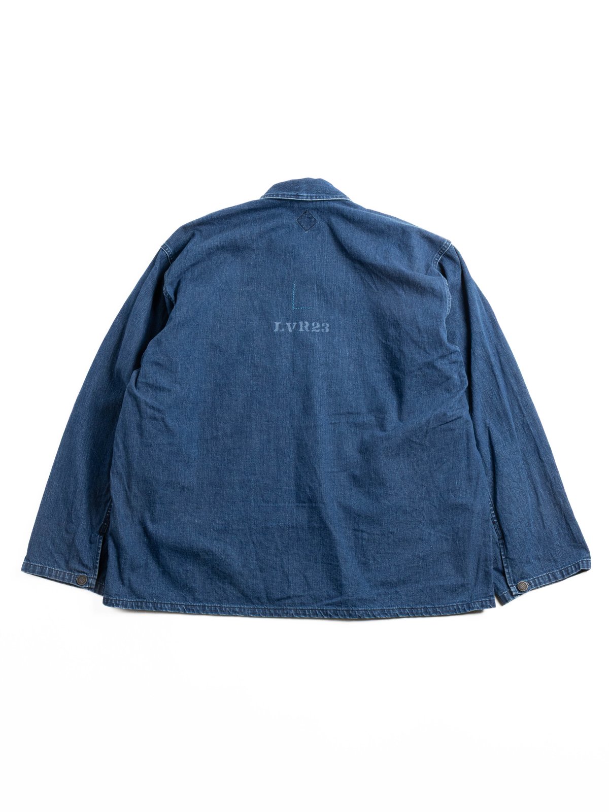 (CSJ004) PULLOVER JACKET 8.5oz INDIGO DENIM w/ BIO–WASH - Image 5