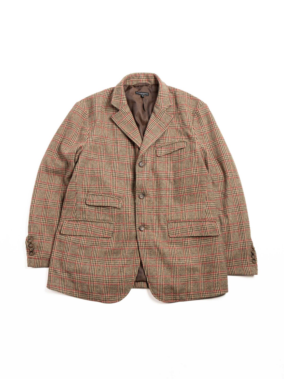 ANDOVER JACKET / TAN / RED WOOL POLY GLEN PLAID - Image 1