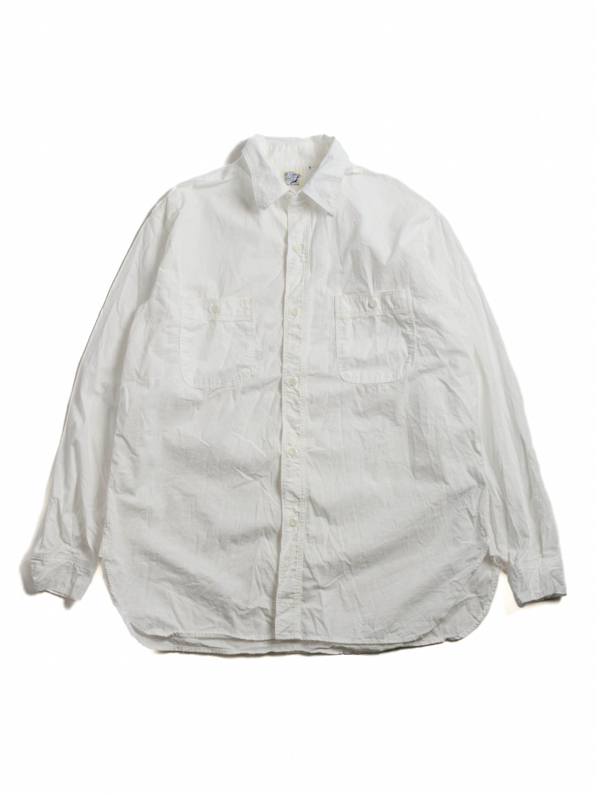(LOT 8270) RELAX FIT CHAMBRAY WORK SHIRT WHITE - Image 1