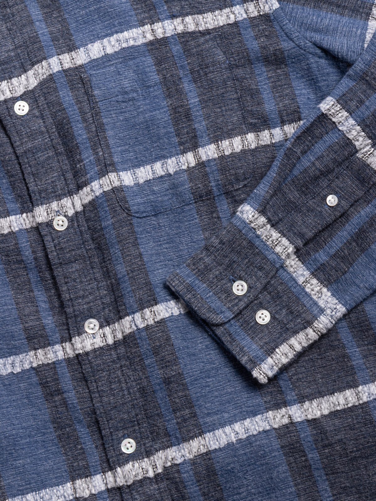 (OM45475.75) TBB HAND WOVEN CHENILLE RIB WEAVE B.D. STRAIGHT HEM SHIRT - Image 3