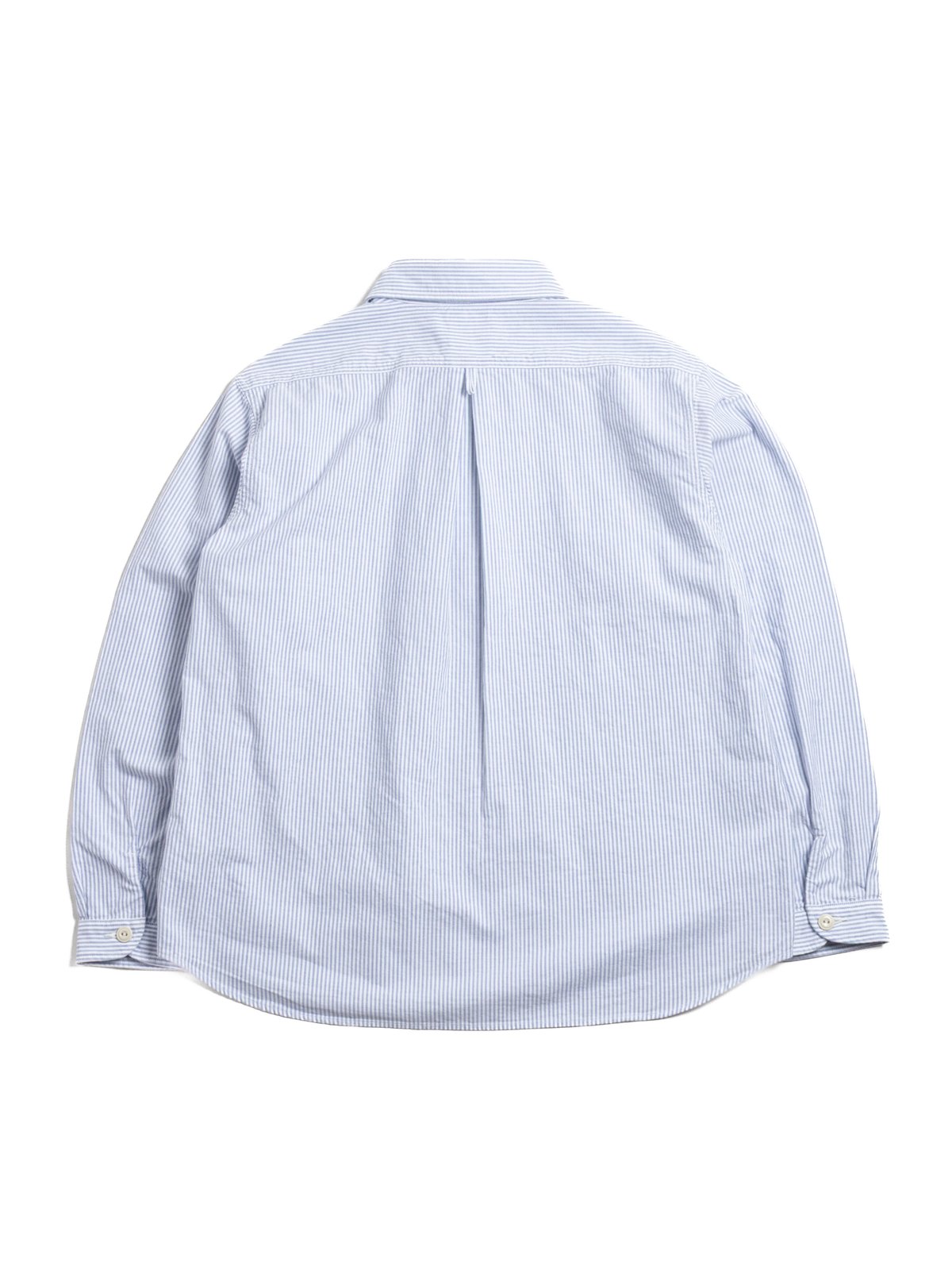ROUND COLLAR P.O SHIRT L/S NAVY X WHITE STRIPE - Image 5