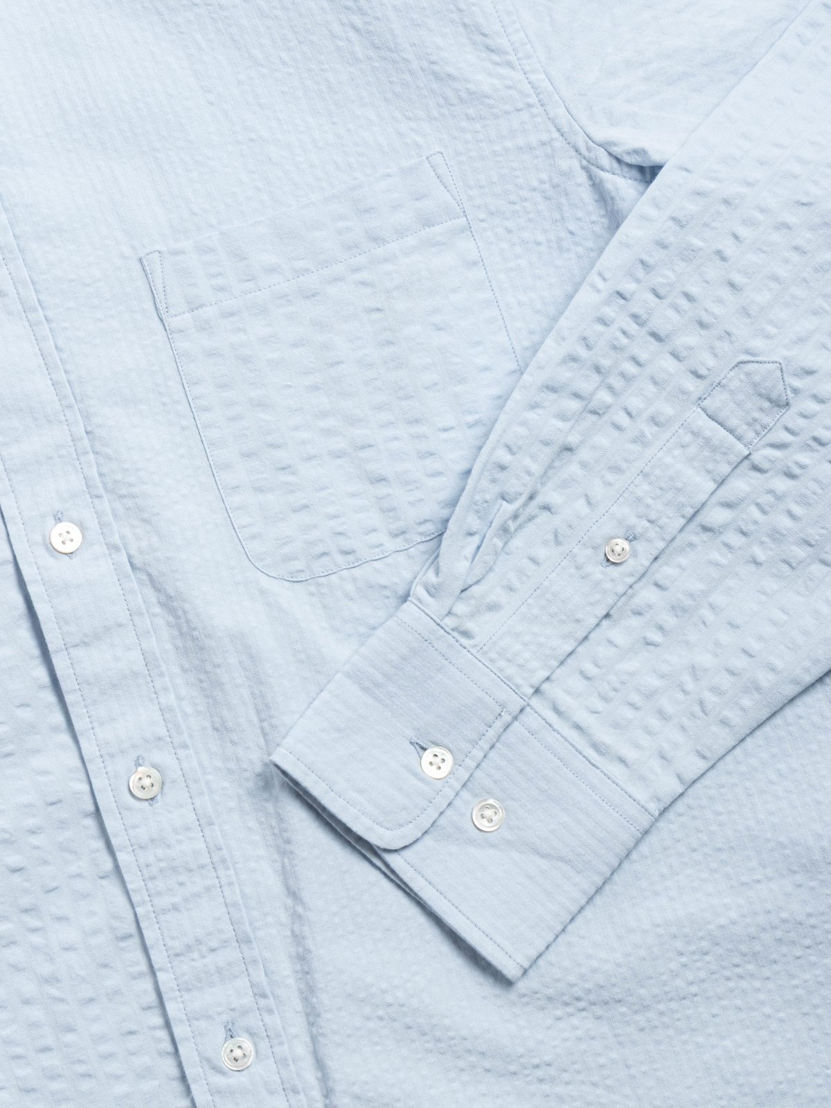 (OM45645.33) ENGINEERED SEERSUCKER WEAVE SHIRT BLUE - Image 3