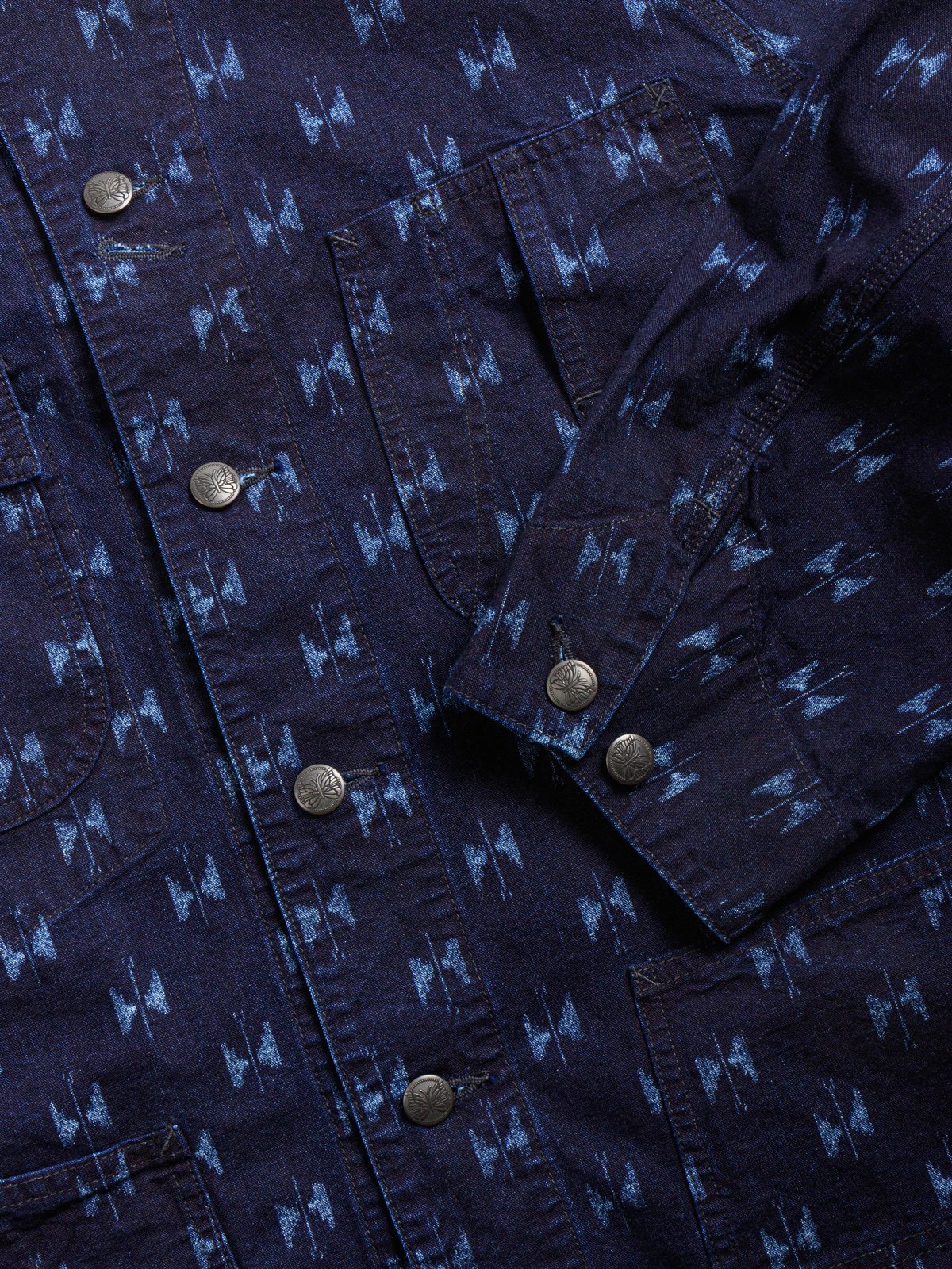 NEEDLES COVERALL 9oz PRINTED INDIGO KASURI - Image 3