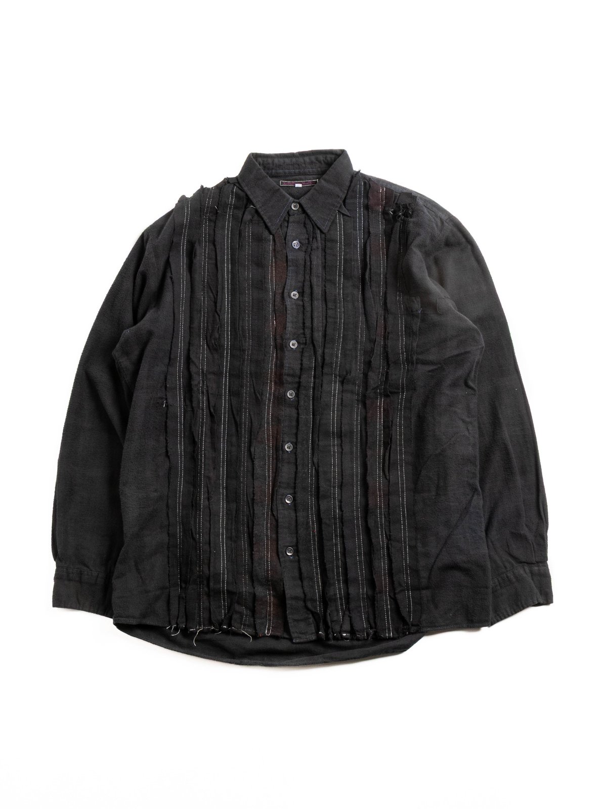 REBUILD BY NEEDLES FLANNEL SHIRT RIBBON SHIRT OVERDYE BLACK - Image 1