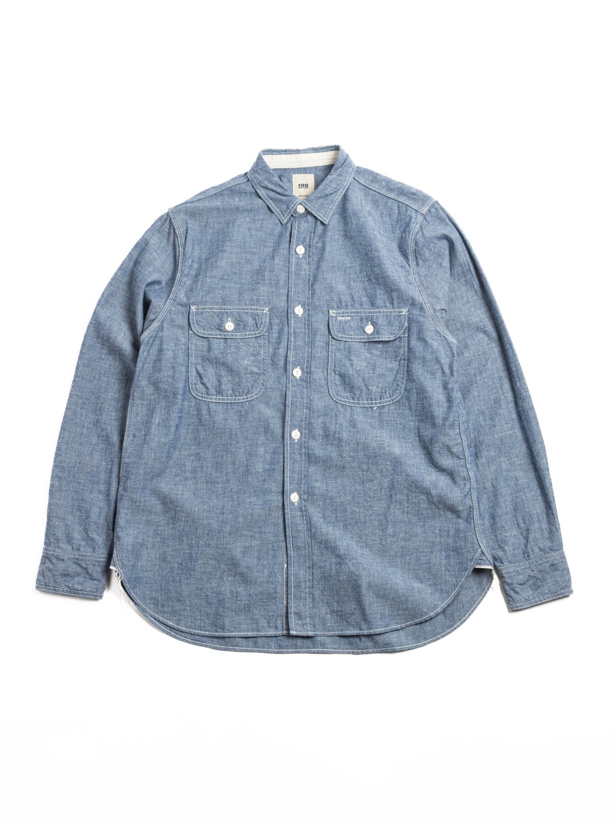 (F3494) 5oz CHAMBRAY WORK SHIRT BLUE - Image 1