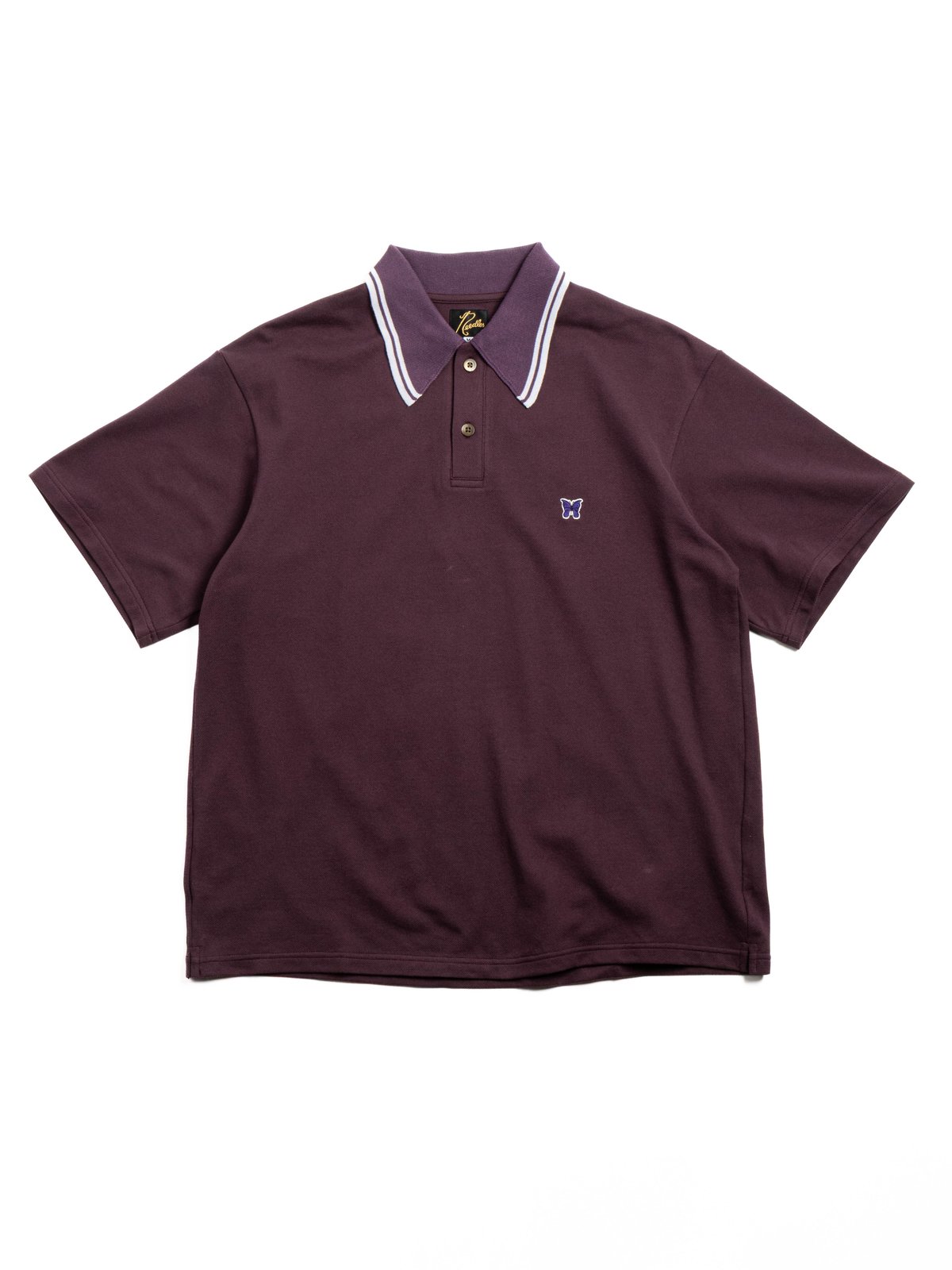NEEDLES REGULAR COLLAR POLO SHIRT PURPLE - Image 1