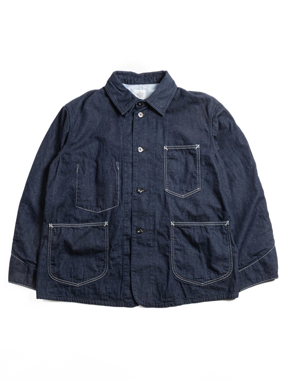 POST 46 W 8oz DENIM X STRIPE SHIRTING INDIGO - Image 1