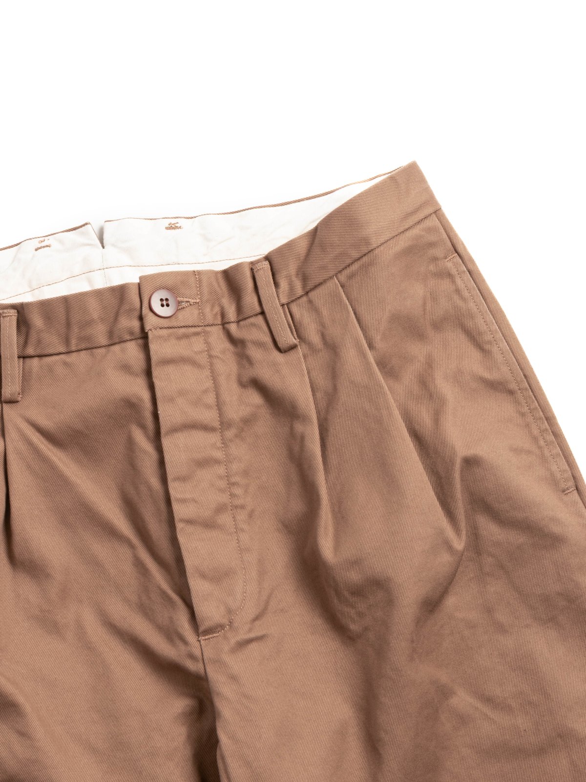 (SV–PT–005) CHINO 2–TUCK TROUSERS BROWN - Image 2