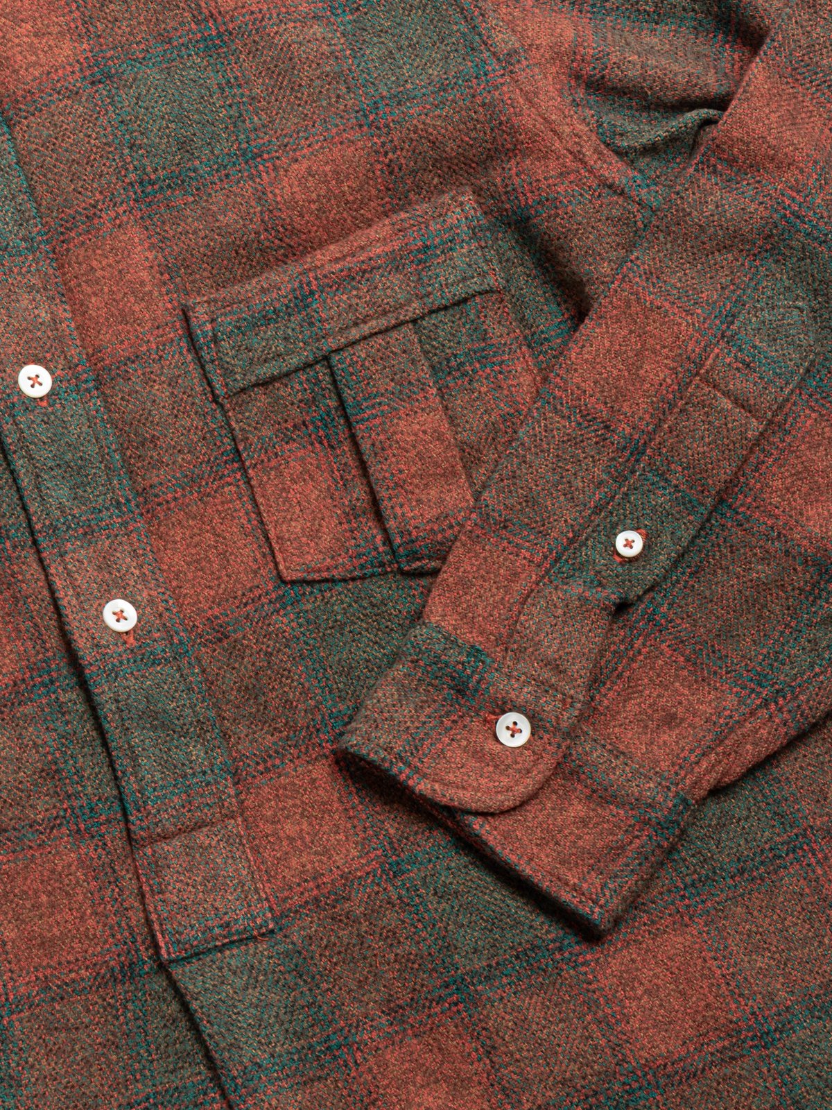 (CS005) W.C.W SHIRT PULLOVER / RED GREEN - Image 3