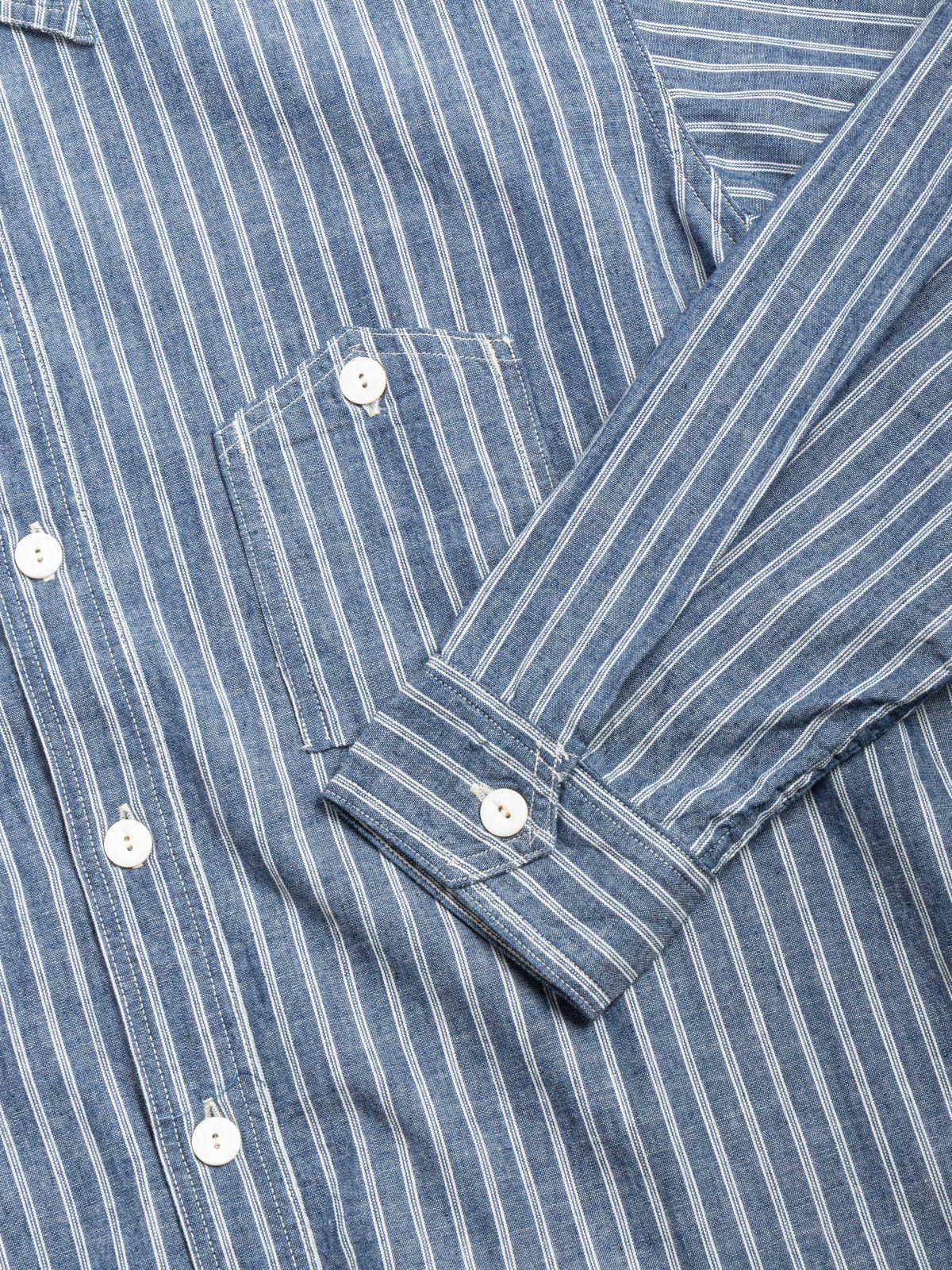 (1206&ndash;SC) NO.6 SHIRT / STRIPE CHAMBRAY / INDIGO - Image 3