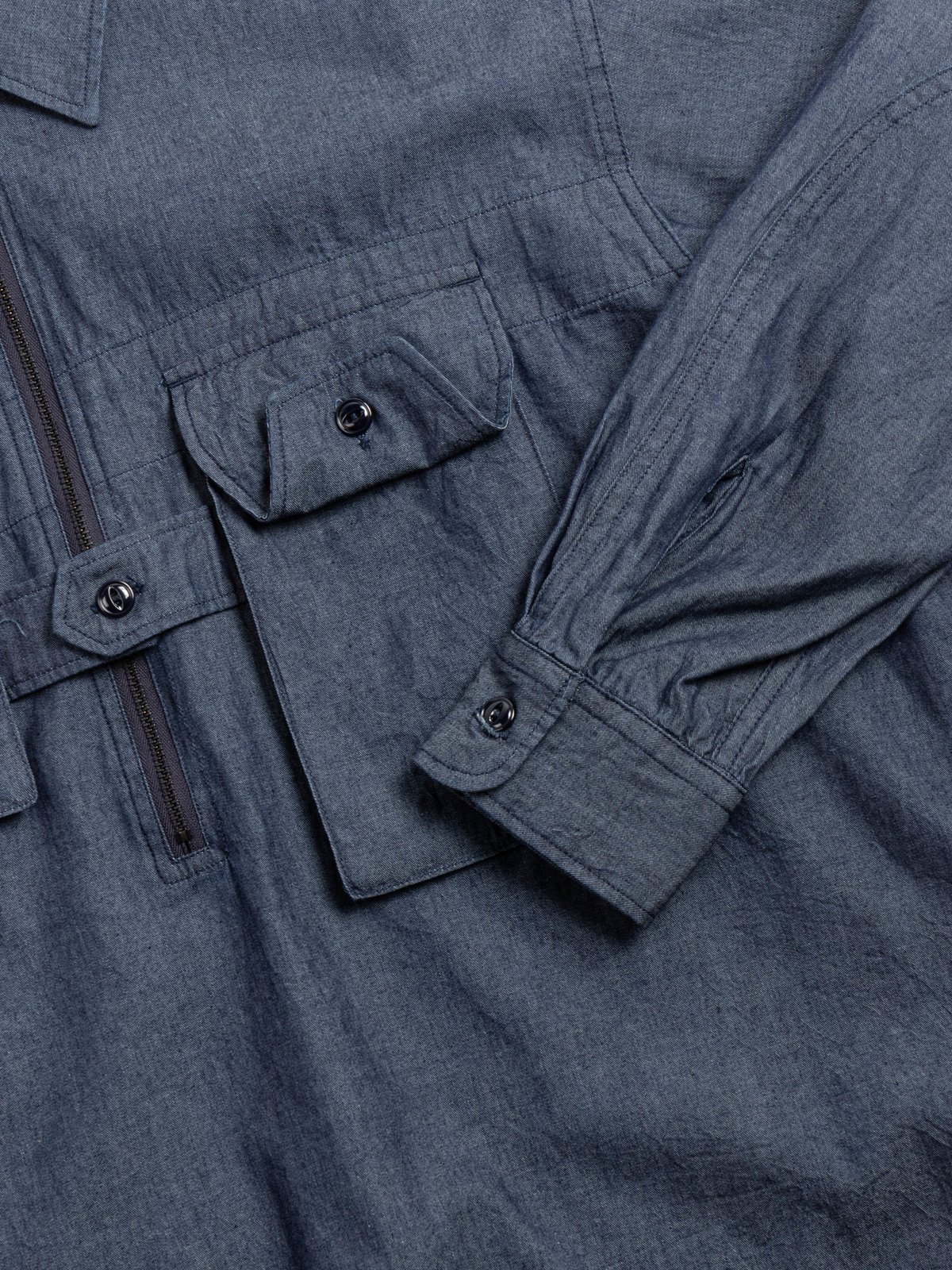 BINOCULAR SHIRT / INDIGO COTTON DENIM SHIRTING - Image 4