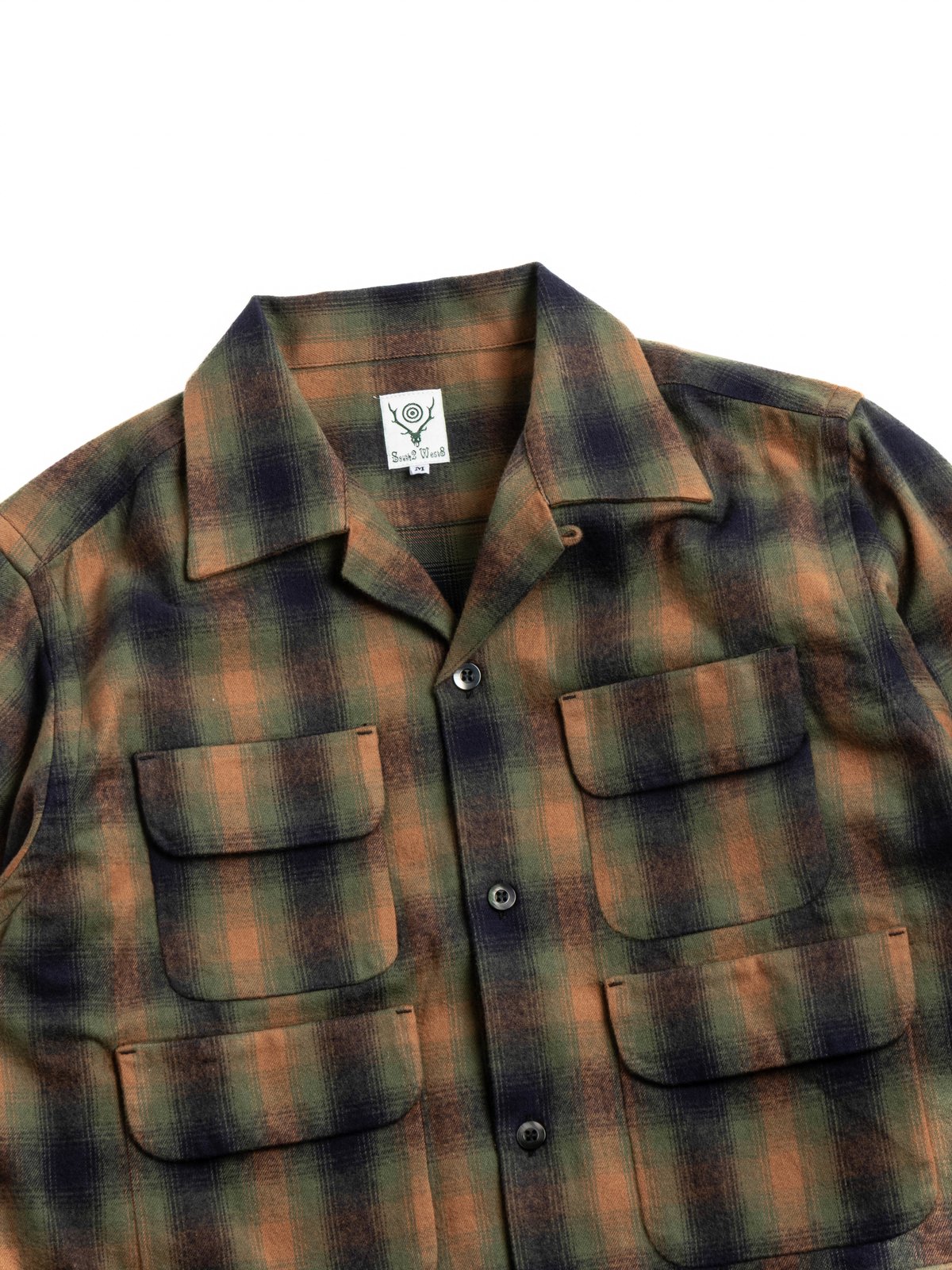 SOUTH2 WEST8 6 POCKET COTTON PLAID GREEN - Image 2