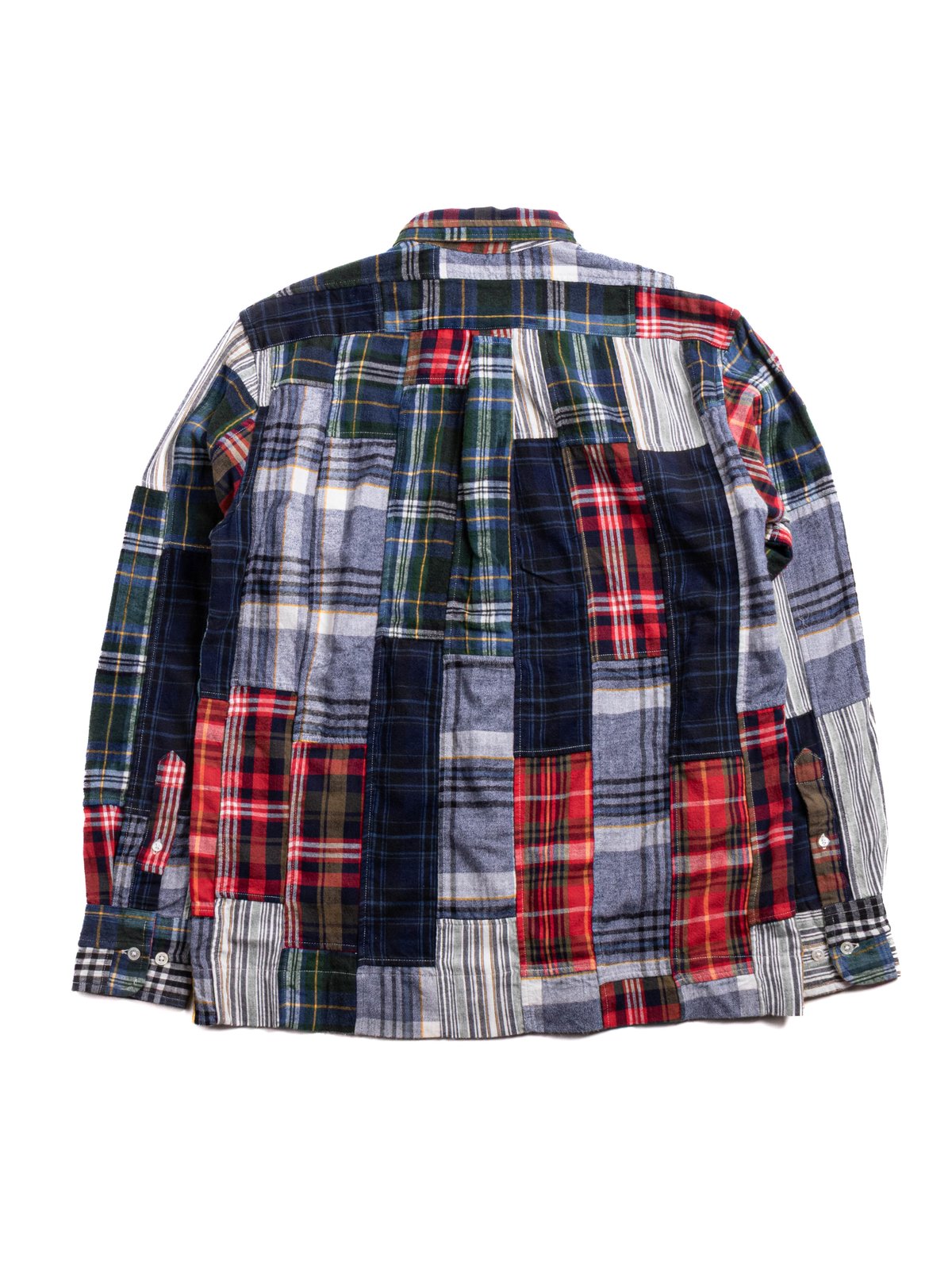 (OM45475.10) TBB HAND WOVEN WINTER MADRAS PATCHWORK B.D. STRAIGHT HEM SHIRT - Image 7