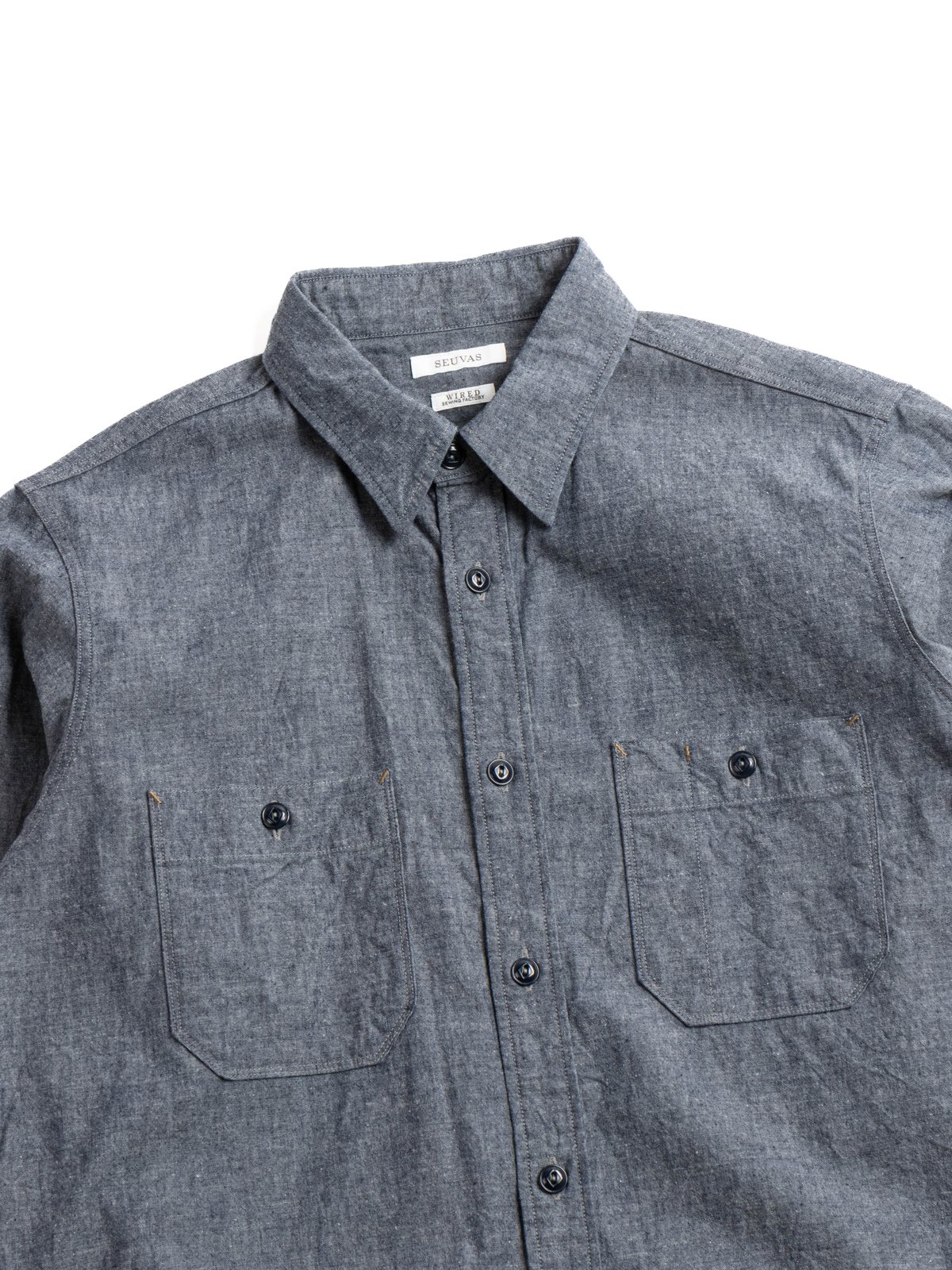 (SV–SH–010) SELVEDGE CHAMBRAY SHIRT INDIGO - Image 2
