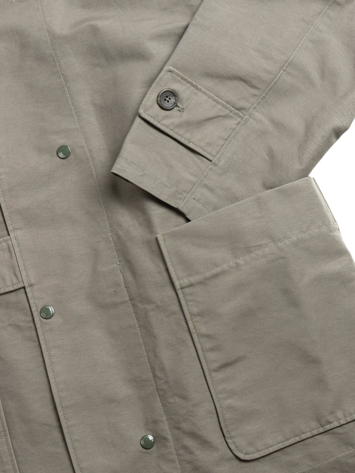 DUFFLE COAT OLIVE COTTON DOUBLE CLOTH - Image 5