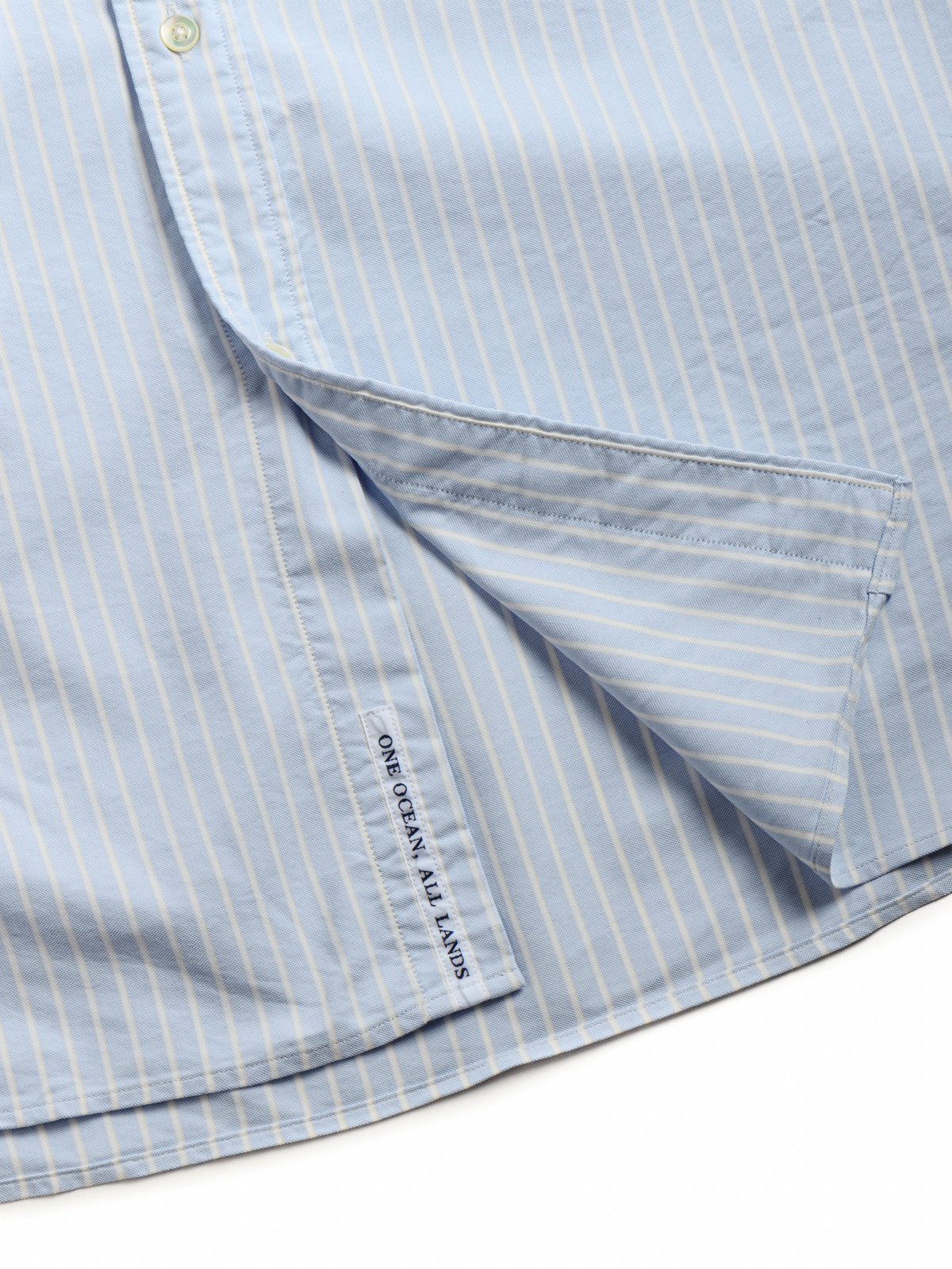 BUTTON DOWN STRIPE WIND SHIRT NAVY - Image 3