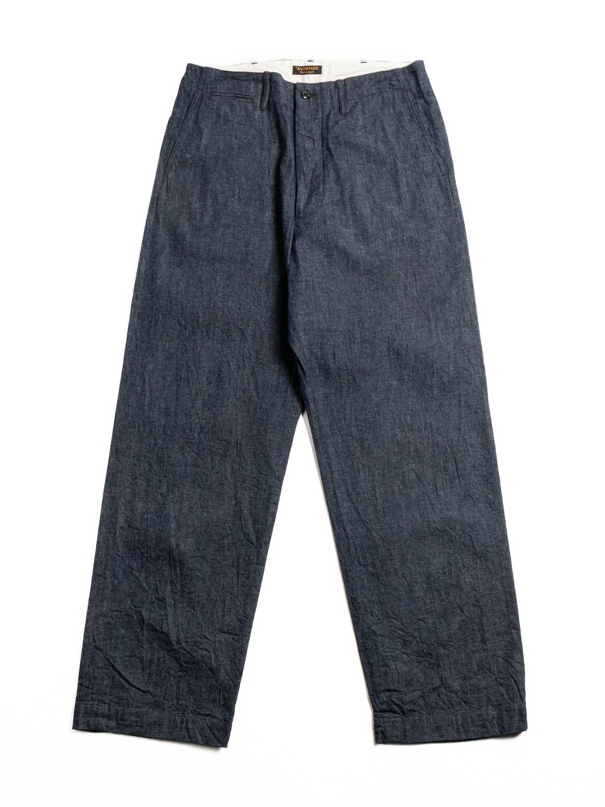 (VTD–0340–PT3) TYPE 45 CHINO TROUSER 10oz SELVEDGE DENIM INDIGO - Image 1