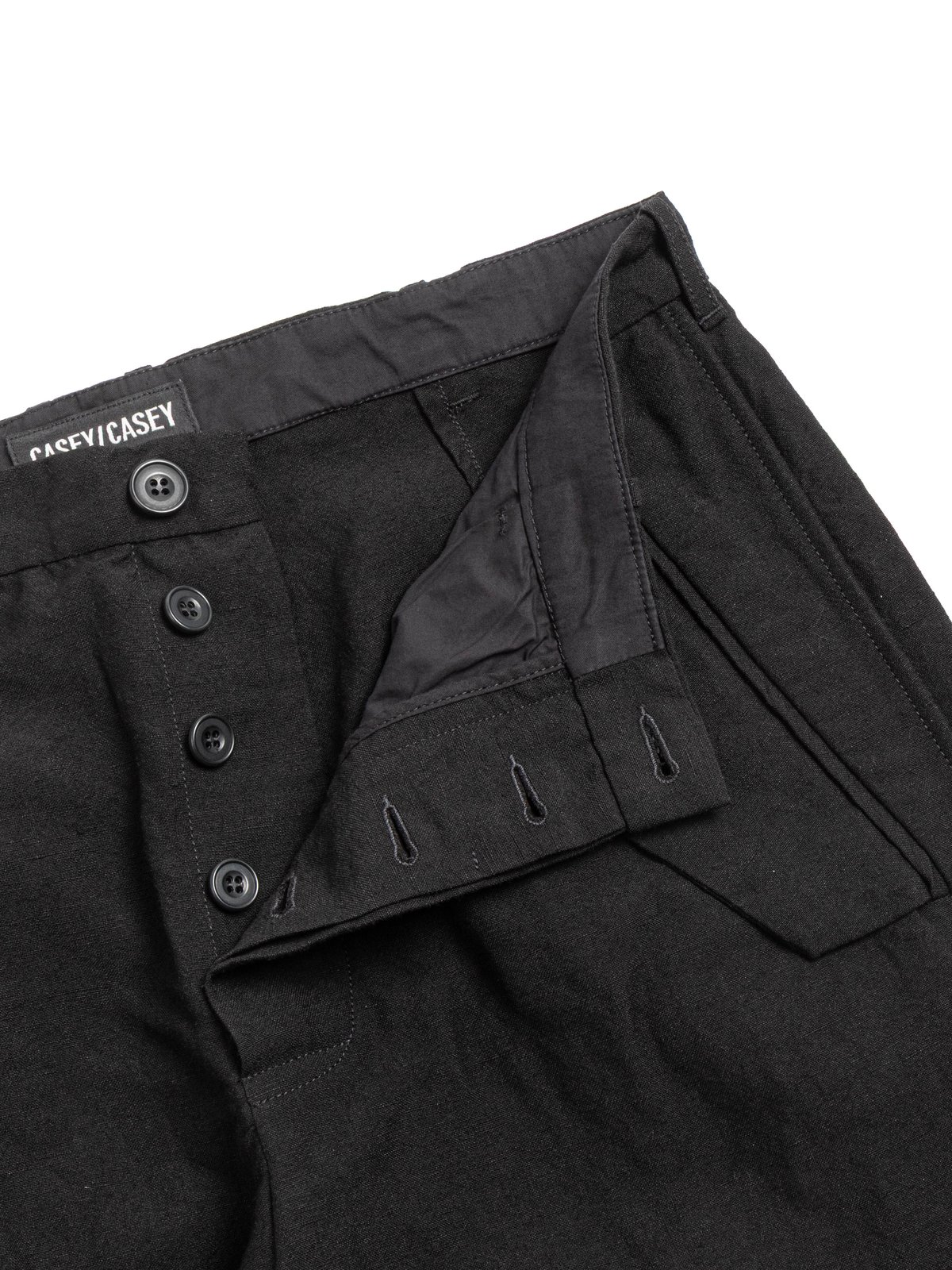 HIROSHI PANT &ndash; LIN WOOL &ndash; BLACK - Image 3