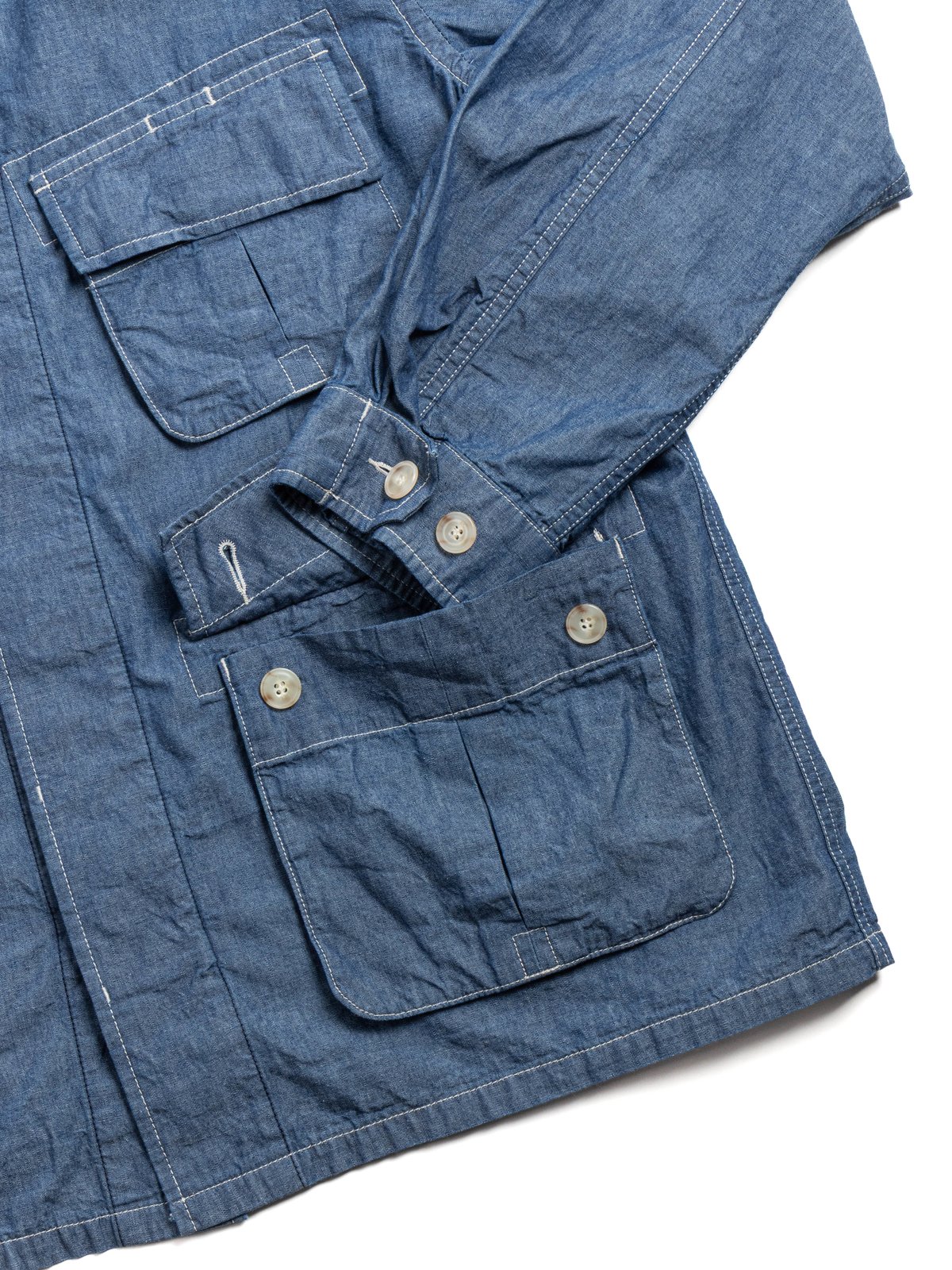 HORLISUN HALFMOON CHAMBRAY FATIGUE JACKET LIGHT BLUE - Image 2