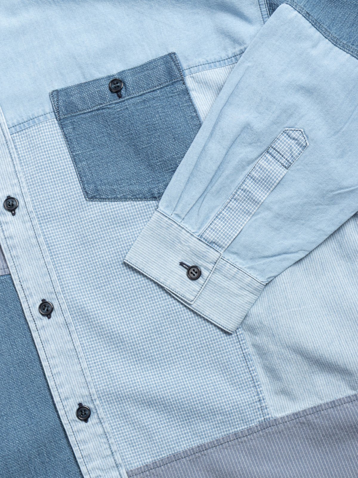 FDMTL PATCHWORK SHIRT 3YR WASH INDIGO - Image 2