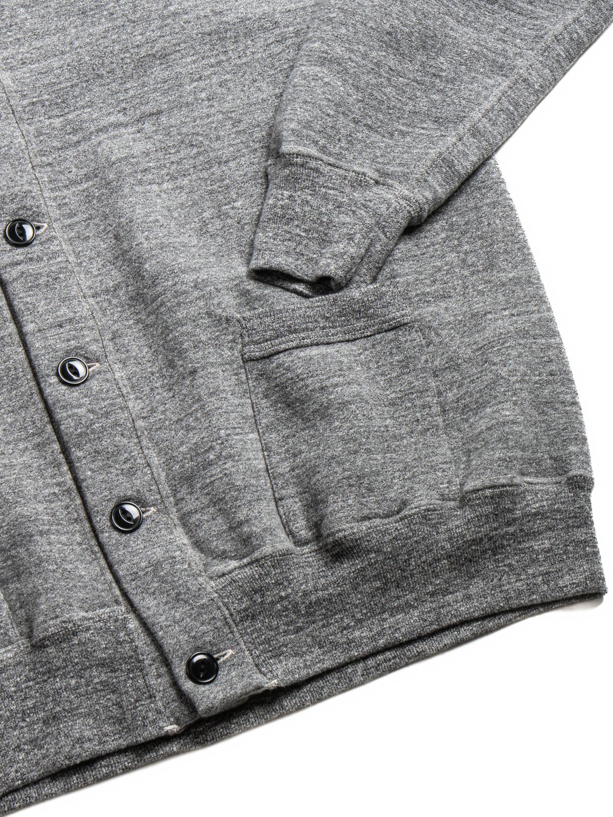 (LOT 86016) &ldquo;LOOP WHEEL&rdquo;SWEAT JACKET HEATHER CHARCOAL - Image 3