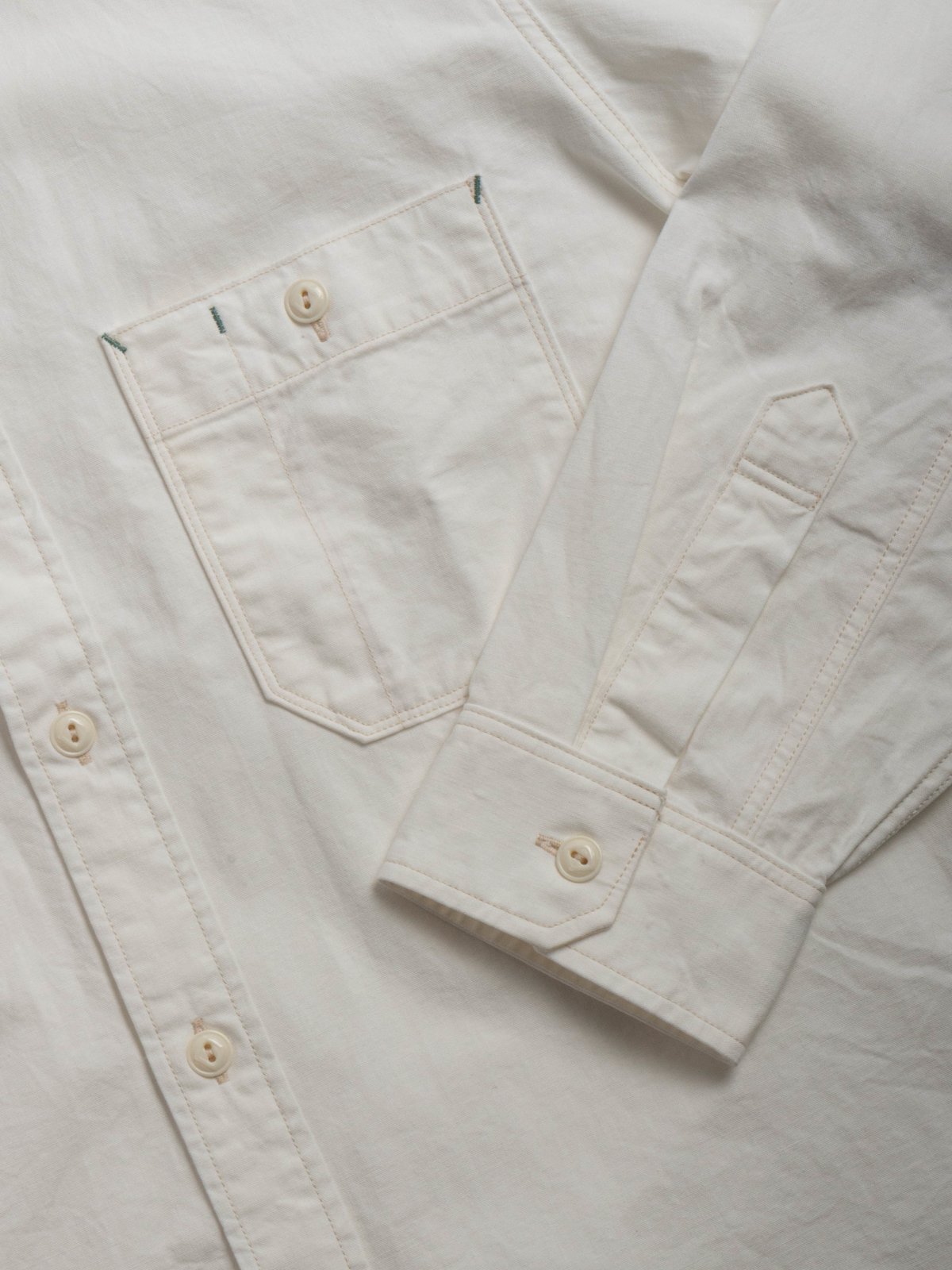 (SV–SH–010) SELVEDGE CHAMBRAY SHIRT WHITE - Image 3