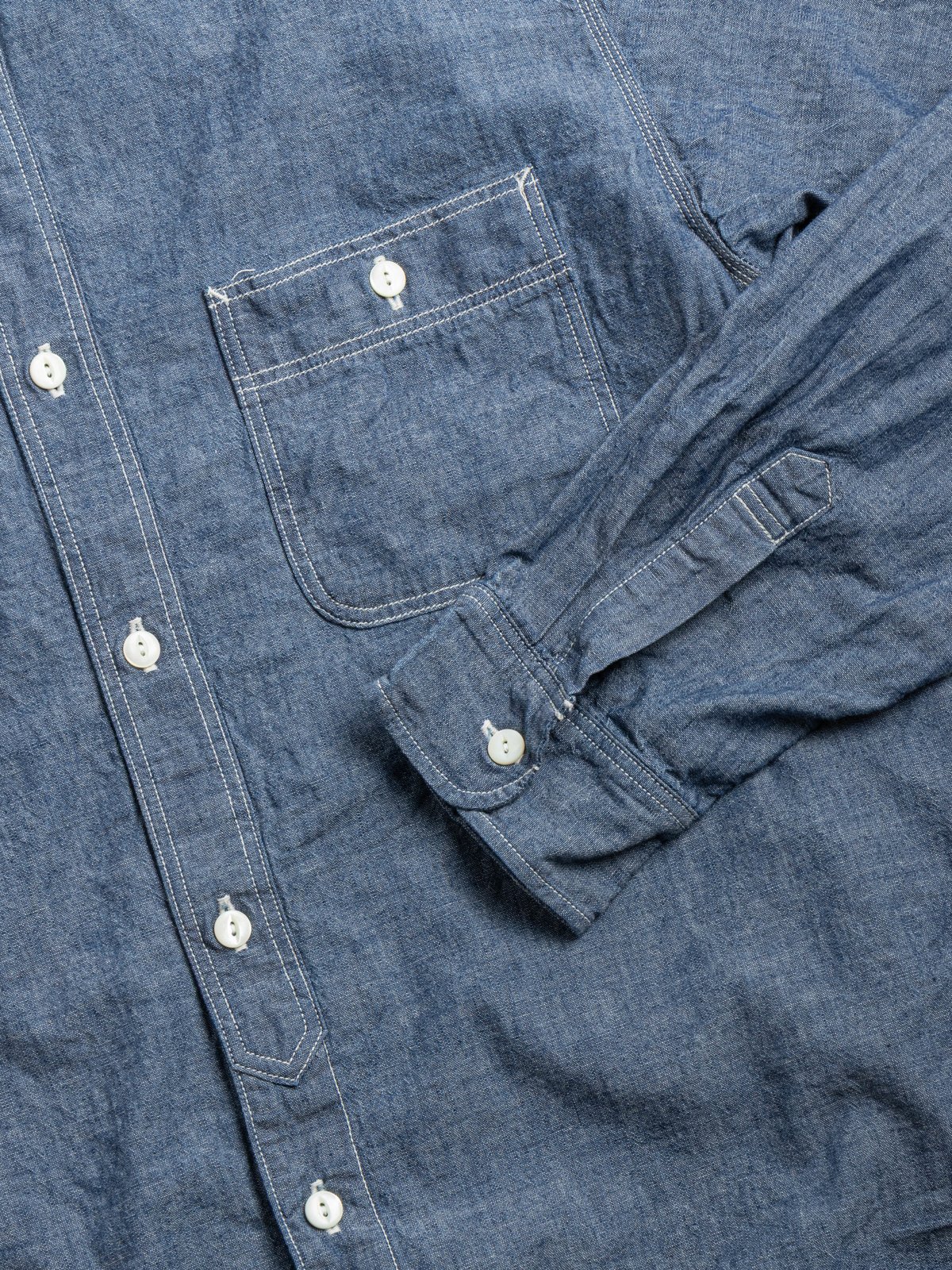 MS003R (01) BIG JOHN SELVEDGE CHAMBRAY WORK SHIRT - Image 3